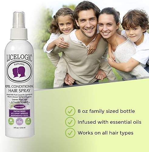 Miniatura 3 de LiceLogic Kit de prevención de piojos fabricado con liceyme natural  3 productos Super piojos kit incluye champú repelente acondicionador y