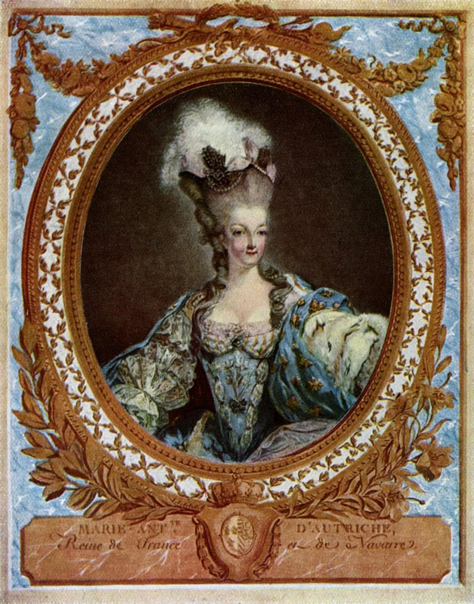 Cuadro al óleo de la Reina de Francia de Janinet para un salón sofisticado 5