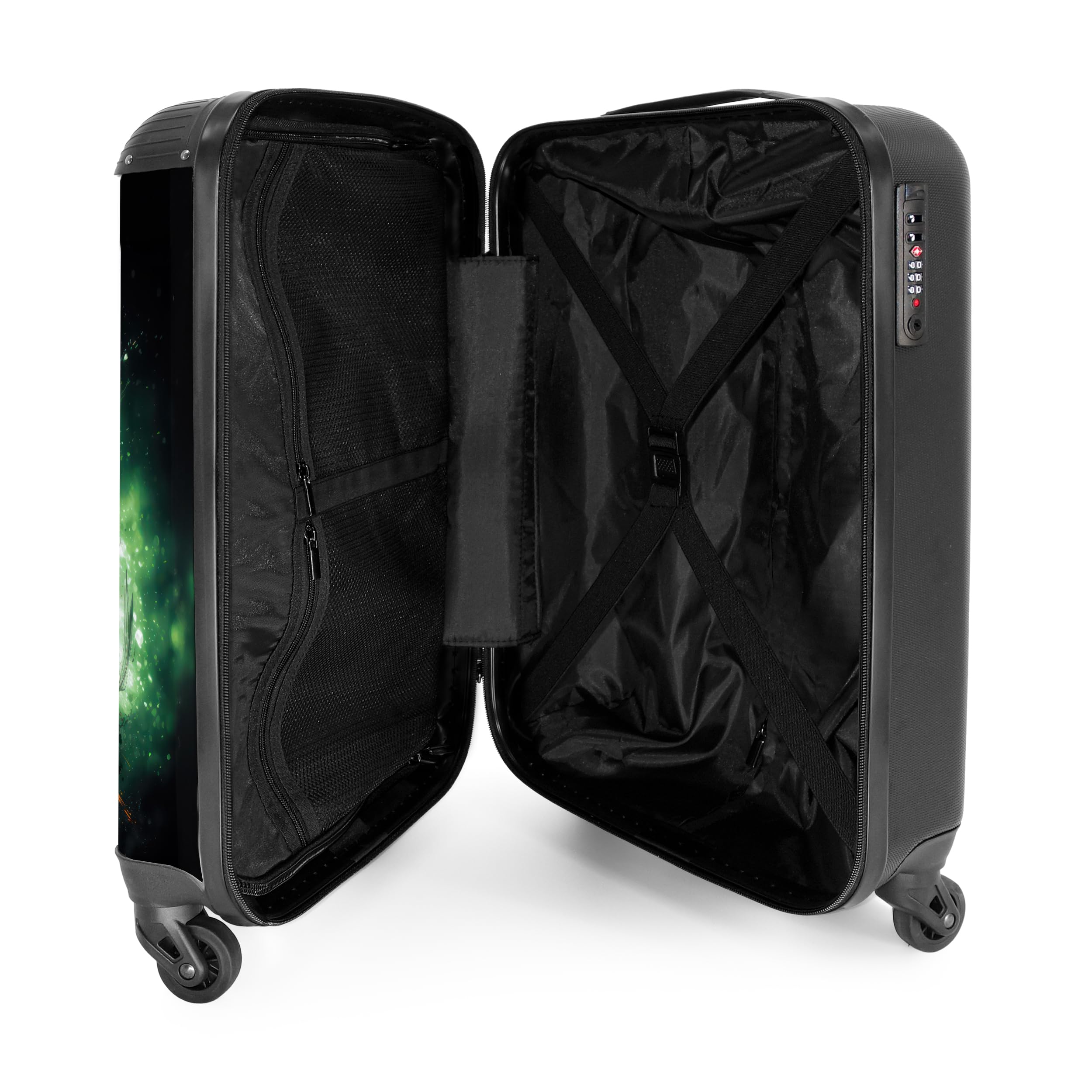 NoBoringSuitcases.com Valigia Bambini, Trolley Bambino, Valigia Personalizzabile, Valigia Per Bambini, Valigia Bambino, Trolley Bambino da Viaggio, Valigia Cabina, 55x40x20 cm (Calcio - Verde scuro)