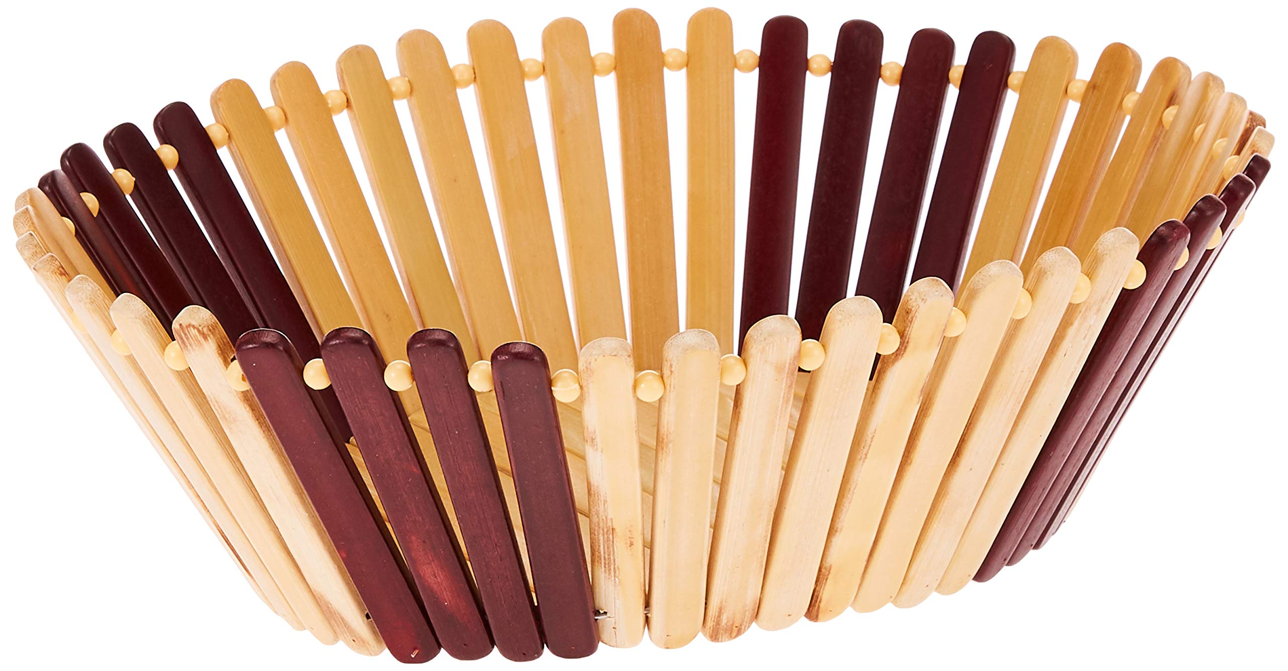 Aarika Split Bamboo Wooden Oval Multipurpose Basket (Cream/Brown)