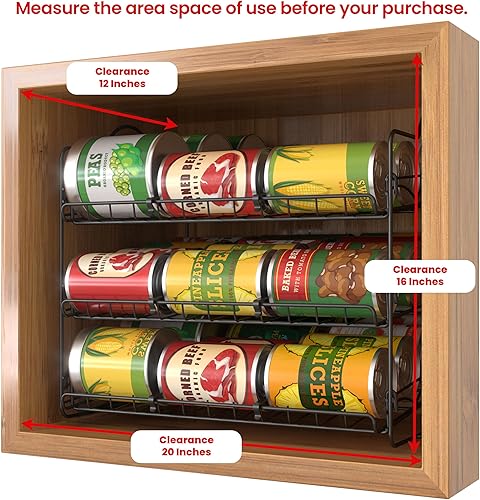 Miniatura 10 de Utopia Kitchen Organizador de latas apilable, con capacidad para hasta 36 latas para cocina, armario o despensa (blanco)