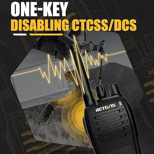 Miniatura 5 de Retevis RB68 Walkie Talkies para adultos, nueva versión de H-777, radios FRS portátiles de dos vías, carga USB-C, alarma de emergencia, radio