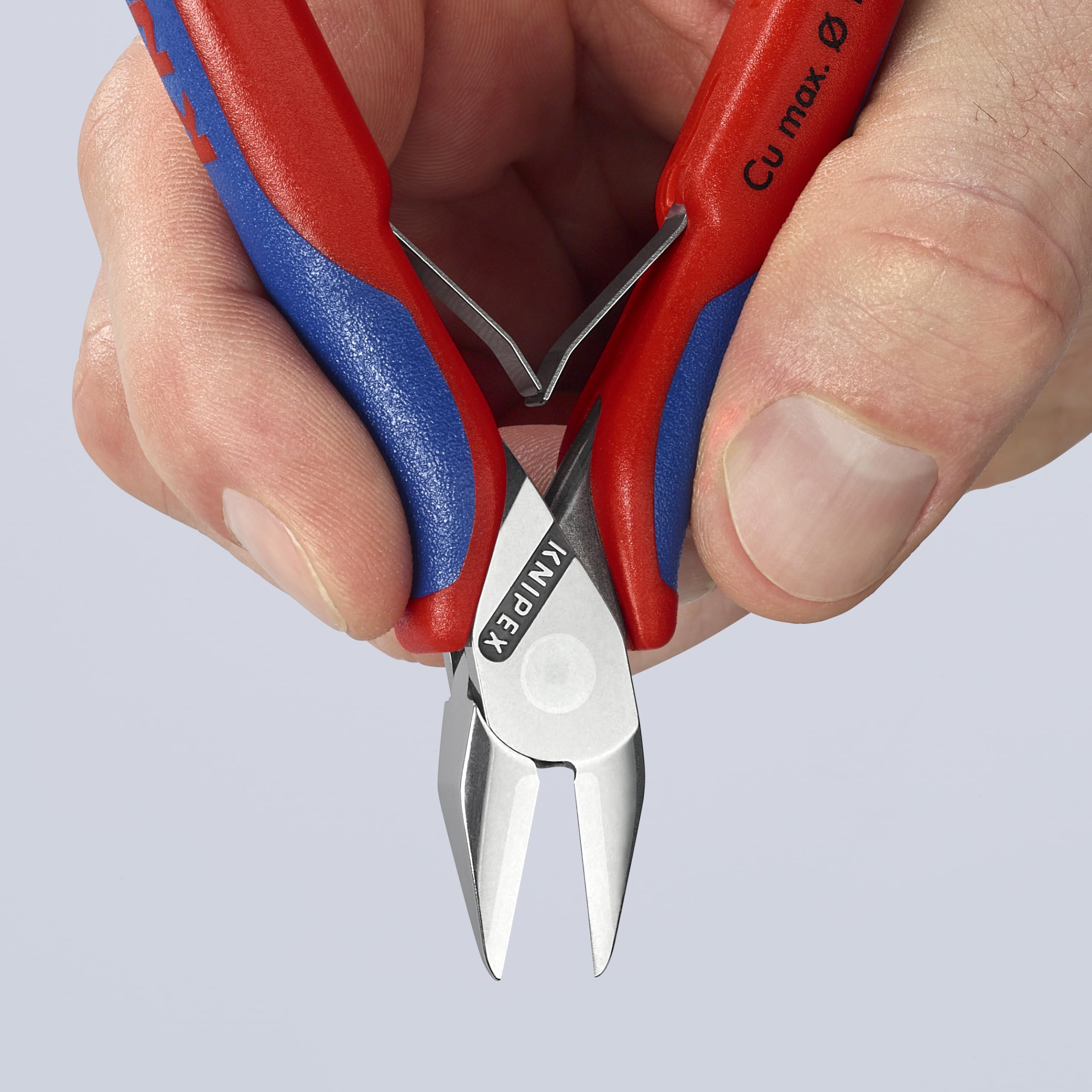 KNIPEX Elektronik-Seitenschneider mit durchgestecktem Gelenk mit Mehrkomponenten-Hüllen 130 mm, 77 42 130