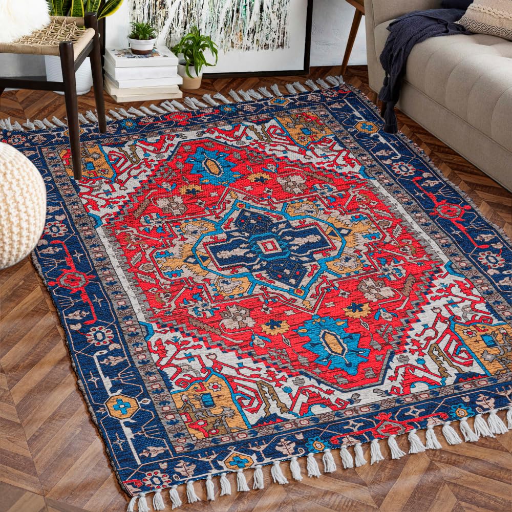 Handmade Printed Rug - Washable & Sustainable -13 Handmade Printed Rug - Washable & Sustainable -13