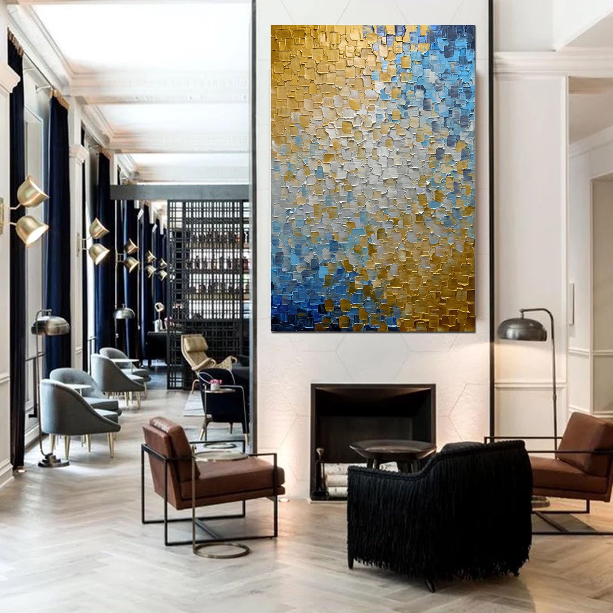 Abstraktes Gemälde 61x91 Cm – Handbemalt Auf Leinwand, Schwarz-weiß, Mit Holzrahmen