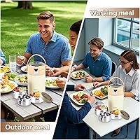 Vista 7 de Termo de comida caliente de acero inoxidable para adultos de 78 onzas con aislamiento al vacío, boca ancha, termo de comida caliente con mantiene