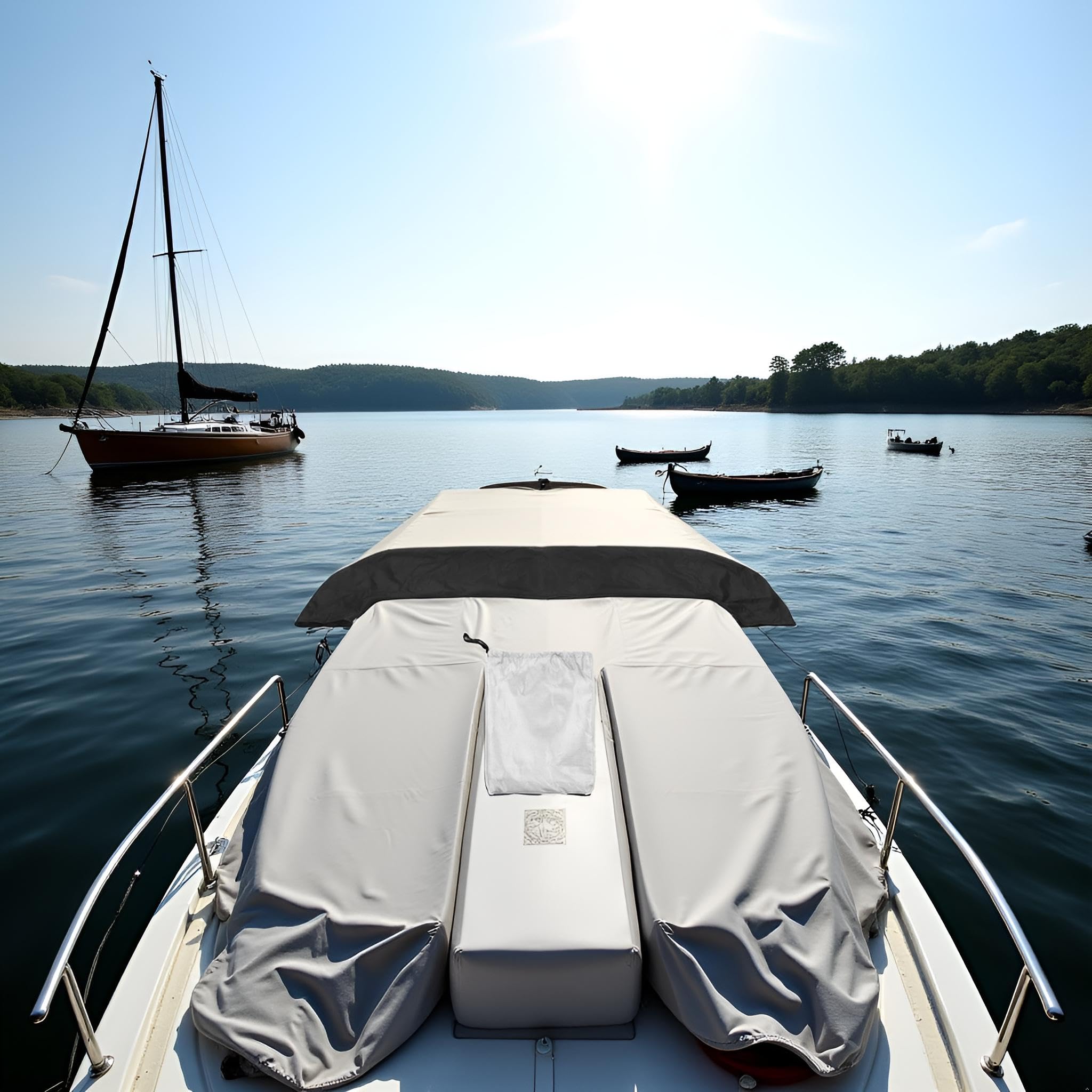 Bimini-Top Ersatzabdeckung wasserdicht langlebig faltbar Bootschutz ¨¹berdachung Segeltuch Rei?verschluss Marinequalit?t Sonnenschutz sch¨¹tzend robust witterungsbest?ndig praktisch abnehmbar