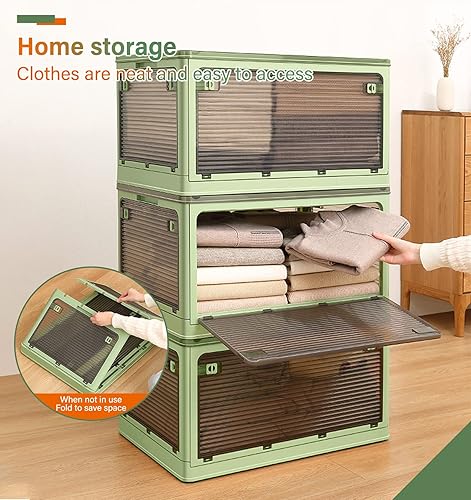 Miniatura 2 de ACPOP Cubo de almacenamiento plegable de plástico de gran capacidad bolsa de almacenamiento de ropa con diseño de mano en ambos lados para mantas