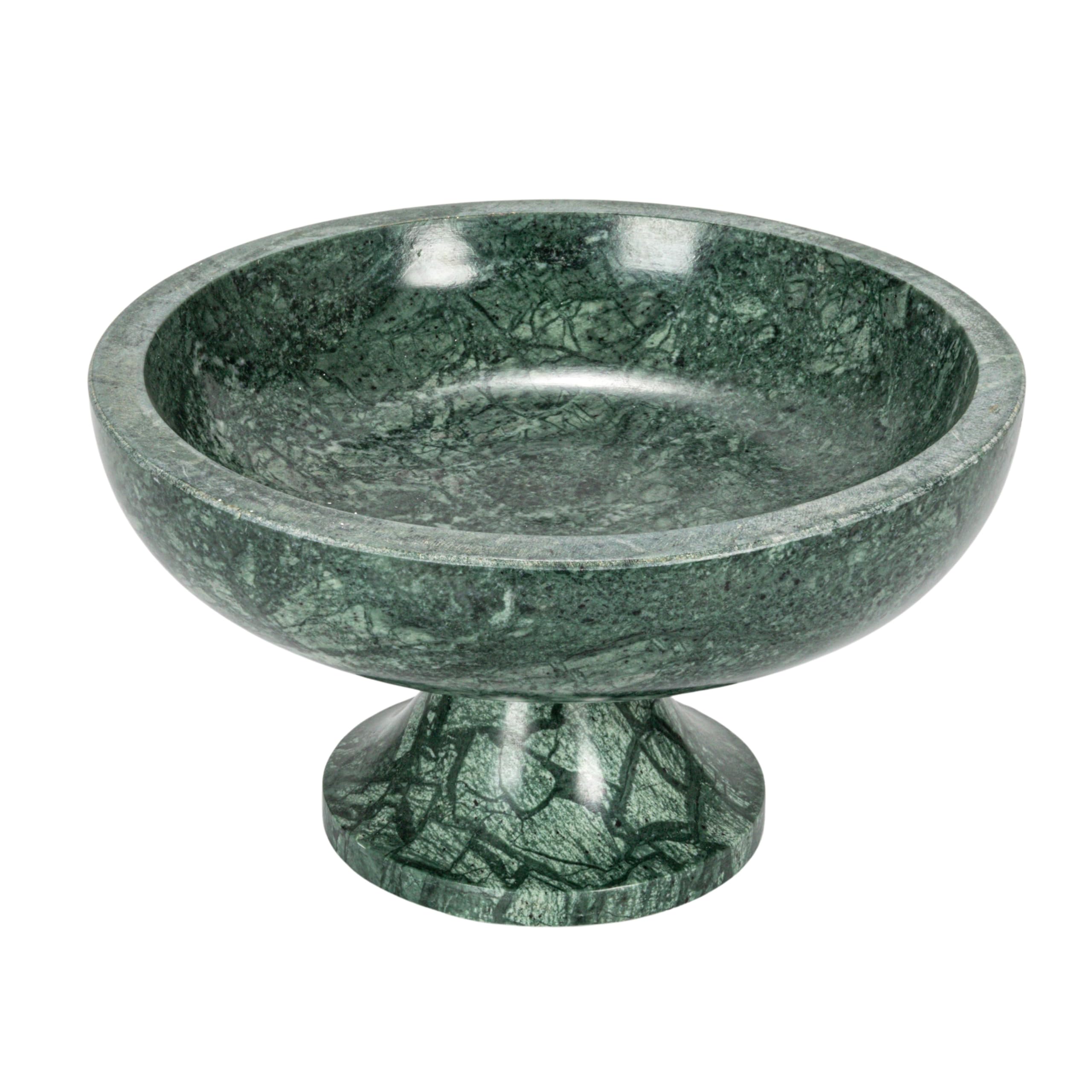 Bloomingville Marble Food Pedestal Bowl, Green