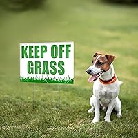 Vista 6 de Letrero con texto en inglés Please Keep Off Gras, 3 carteles de 8 x 12 DS Coroplast Keep Dogs Off Lawn