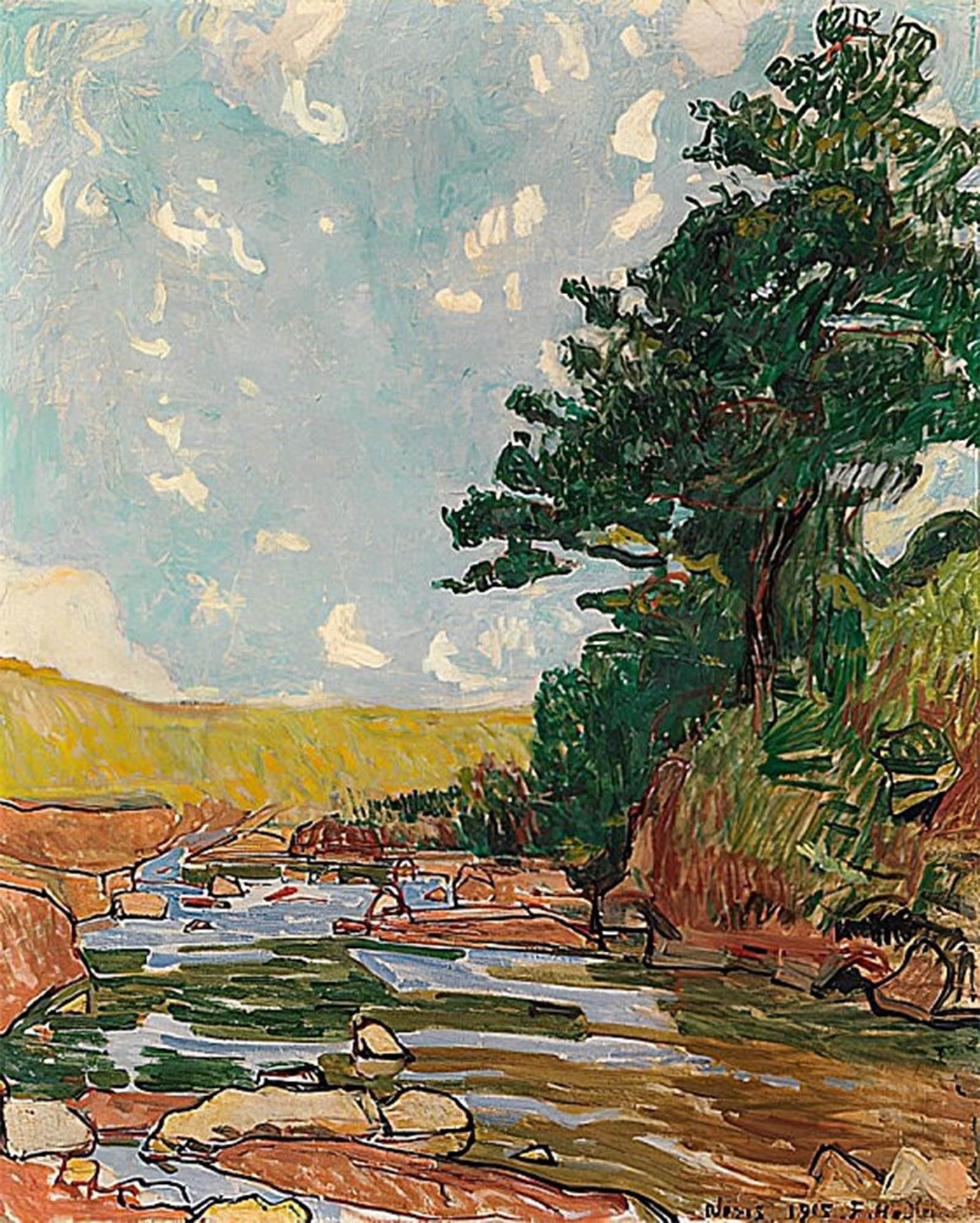 Pintura famosa Paesaggio vicino a Néris cuadro artístico de alta fidelidad Ferdinand Hodler 5