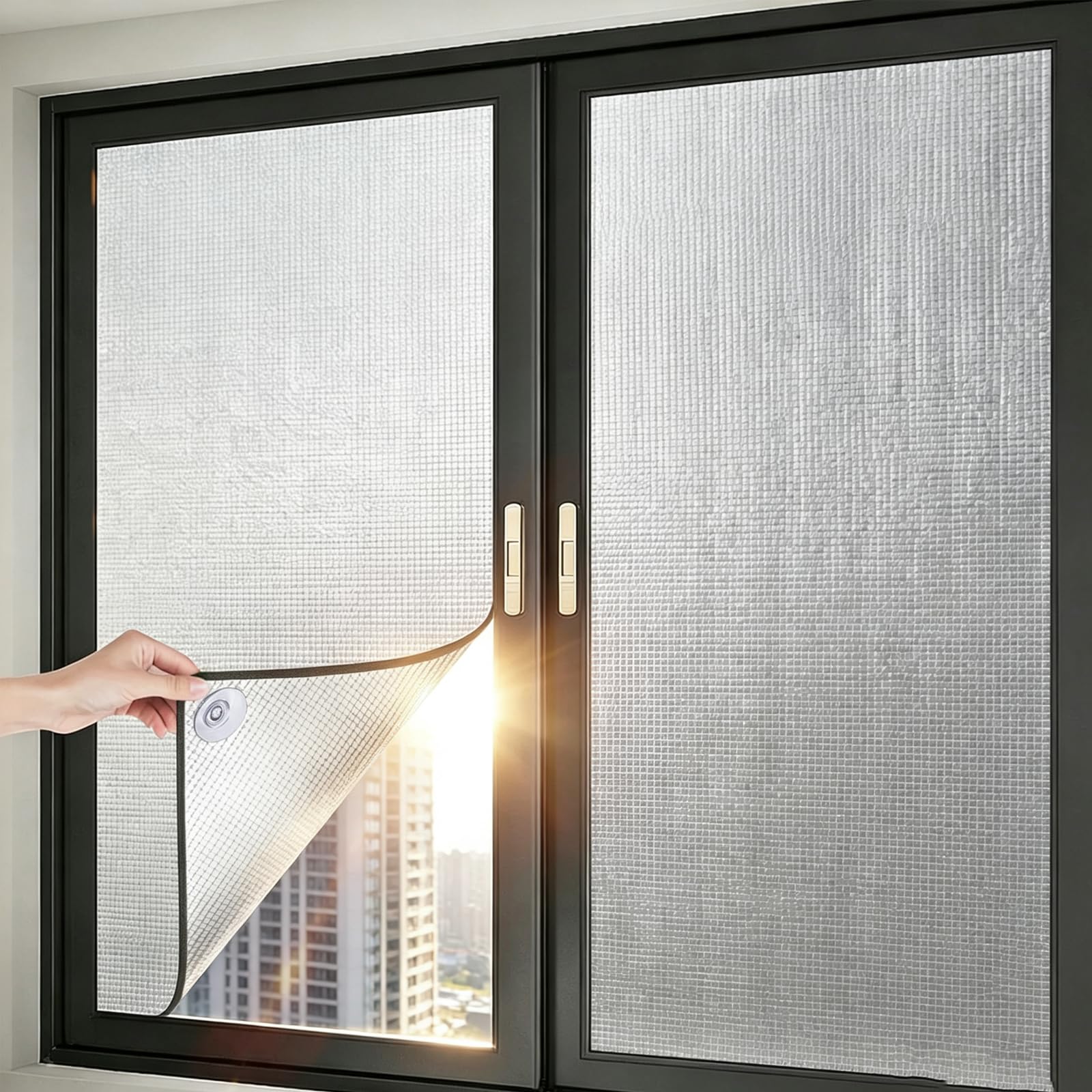 Waterproof Aluminum Foil Thermal Insulation Reflective Window Film,Silver (60x140cm)