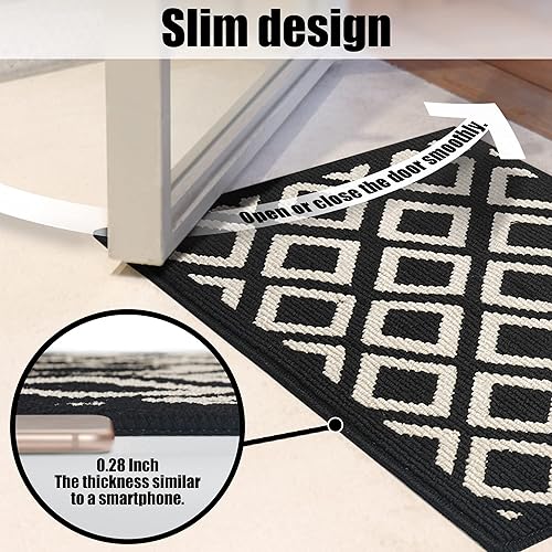 Miniatura 3 de Feivea Tapete para interiores y exteriores, 32 x 47 pulgadas, tapete para puerta delantera, tapete de entrada de perfil bajo, antideslizante,