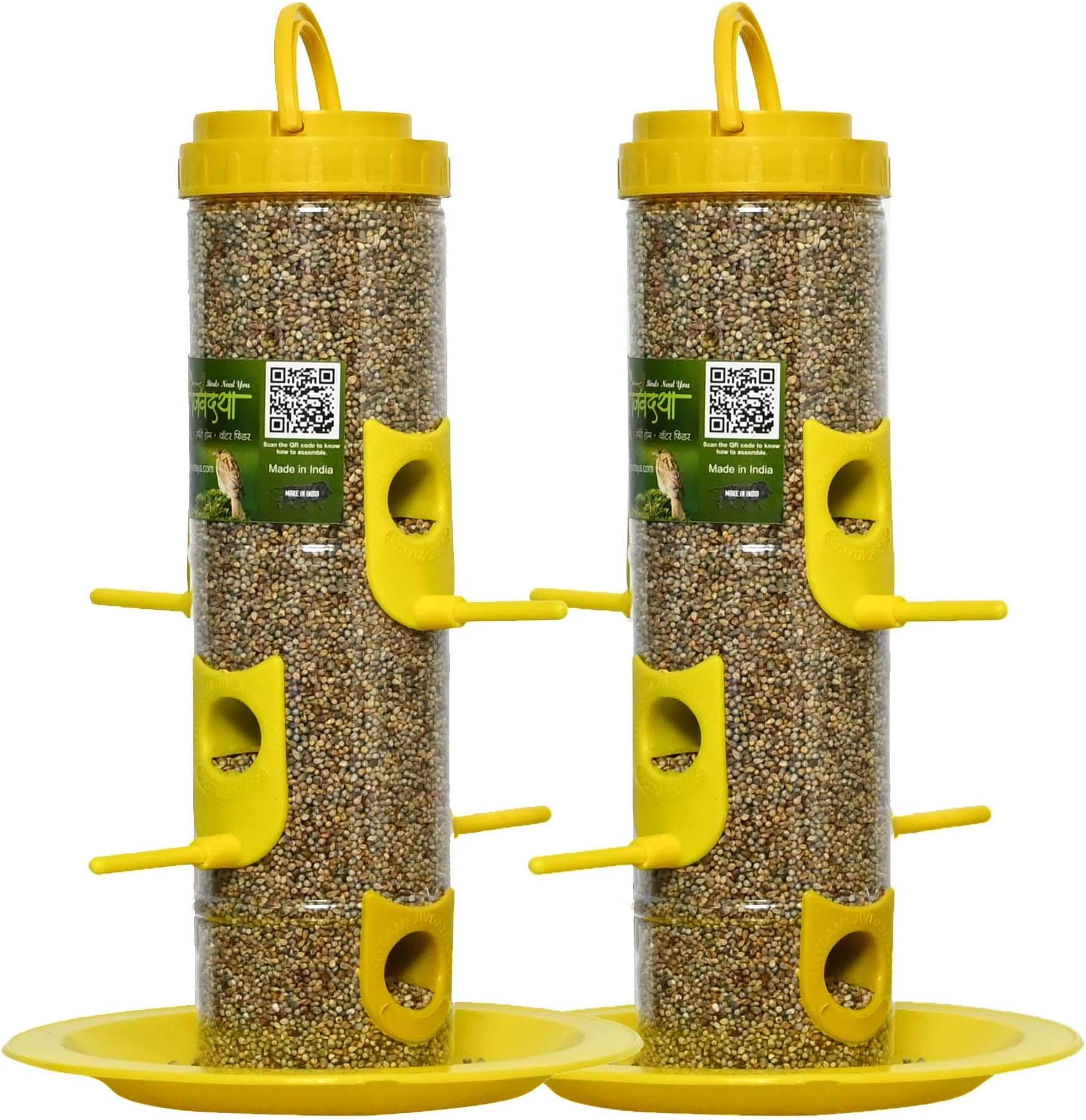 Bird Feeder for Bird Food Large 2 Piece_Yellow