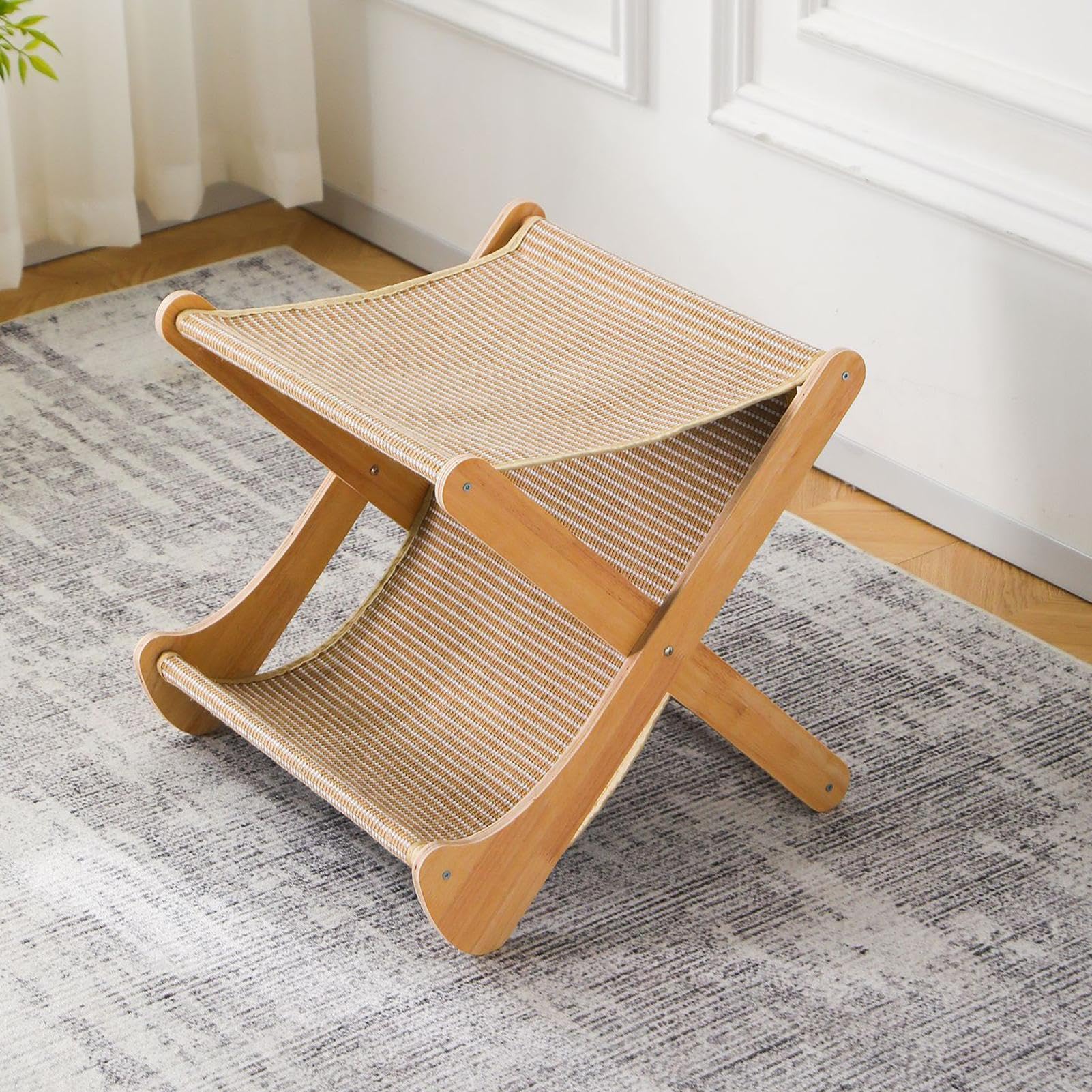 Cama Rascador Para Gatos Juguete Interactivo Plegable 2 Capas Multiusos | Rascador De Gatos Juego en casa, adiestramiento, ejercicio físico, antiaburrimiento, estimulación mental, familia y viajes