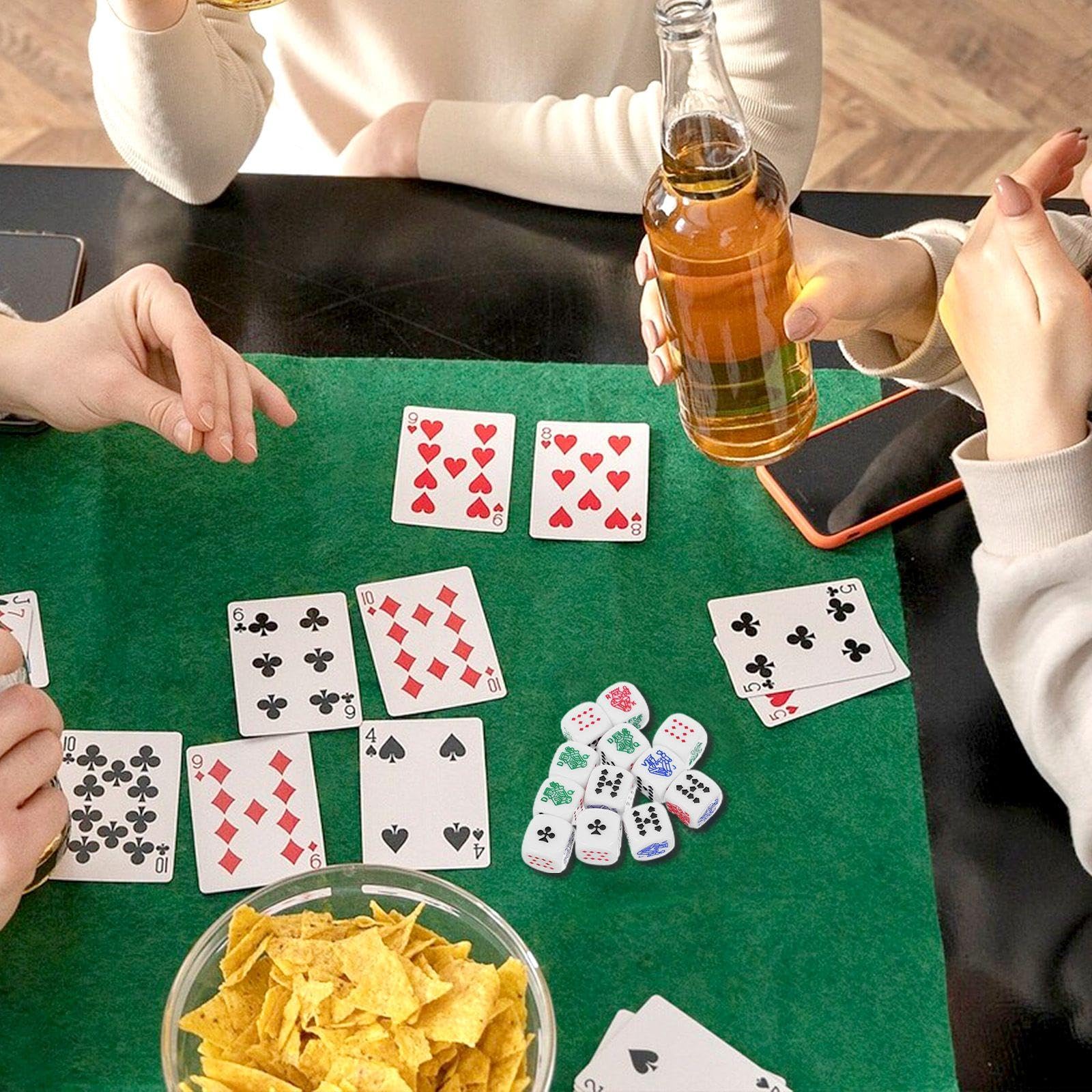 Image secondaire de CHROMACRAFT 20 Dés De Poker Et 1 Sac en Velours Noir, Jeu De Lancer, Jouet Créatif, Jouet Interactif, Jeux De Société