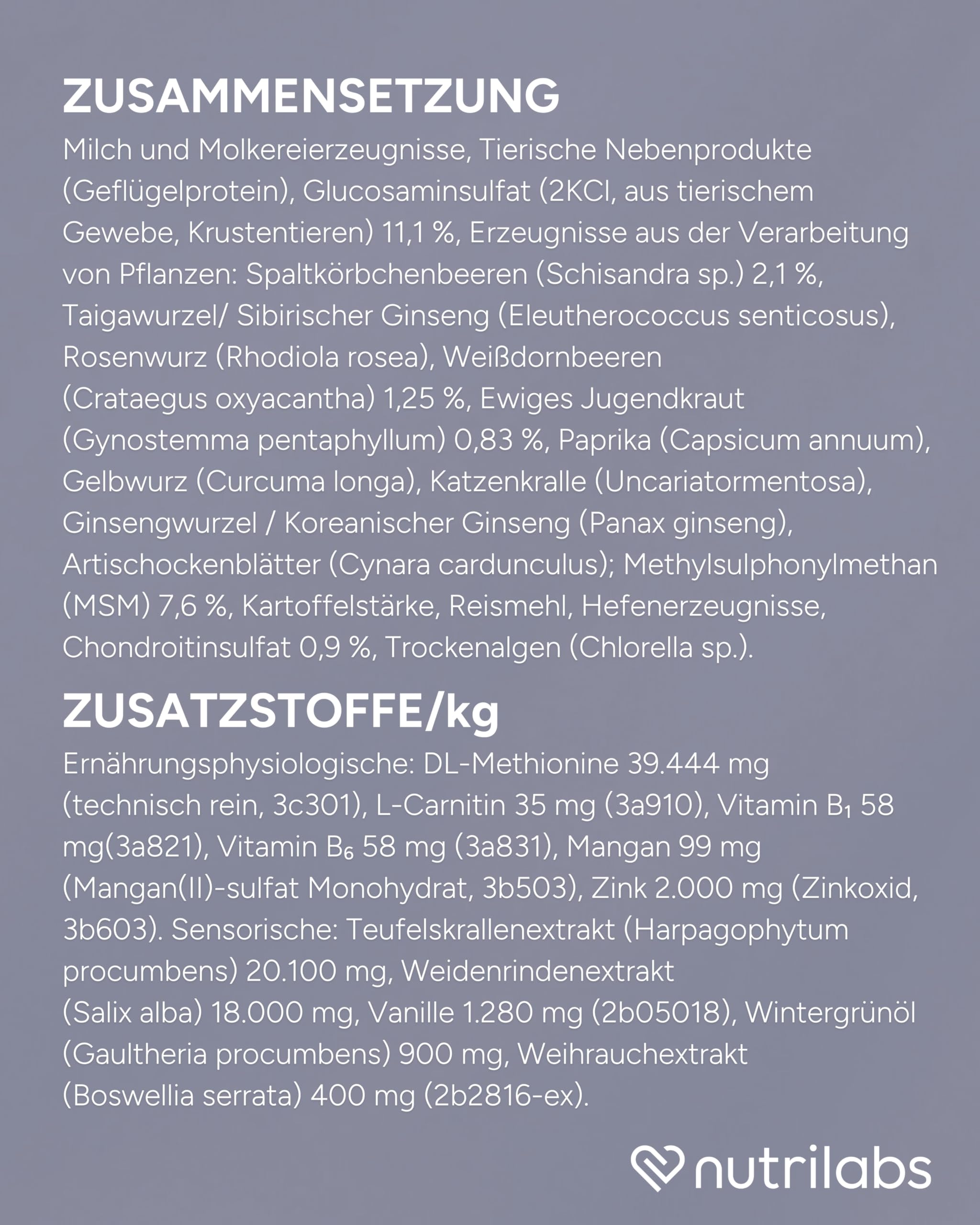 NutriLabs Geridex® Tabletten für Senioren-Hunde 60 STK. - Seniorentabletten für Hunde mit Glucosamin, Weißdorn u.v.m. - Hunde-Nahrungsergänzung - Teufelskralle-Tabletten - MSM-Hund