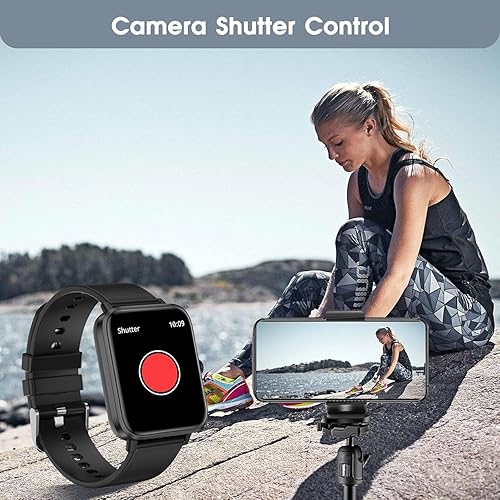 Miniatura 7 de Reloj inteligente (respuestahacer llamada) rastreador de fitness impermeable de 1.85 pulgadas con presión arterial de 24 horas, frecuencia cardíaca,