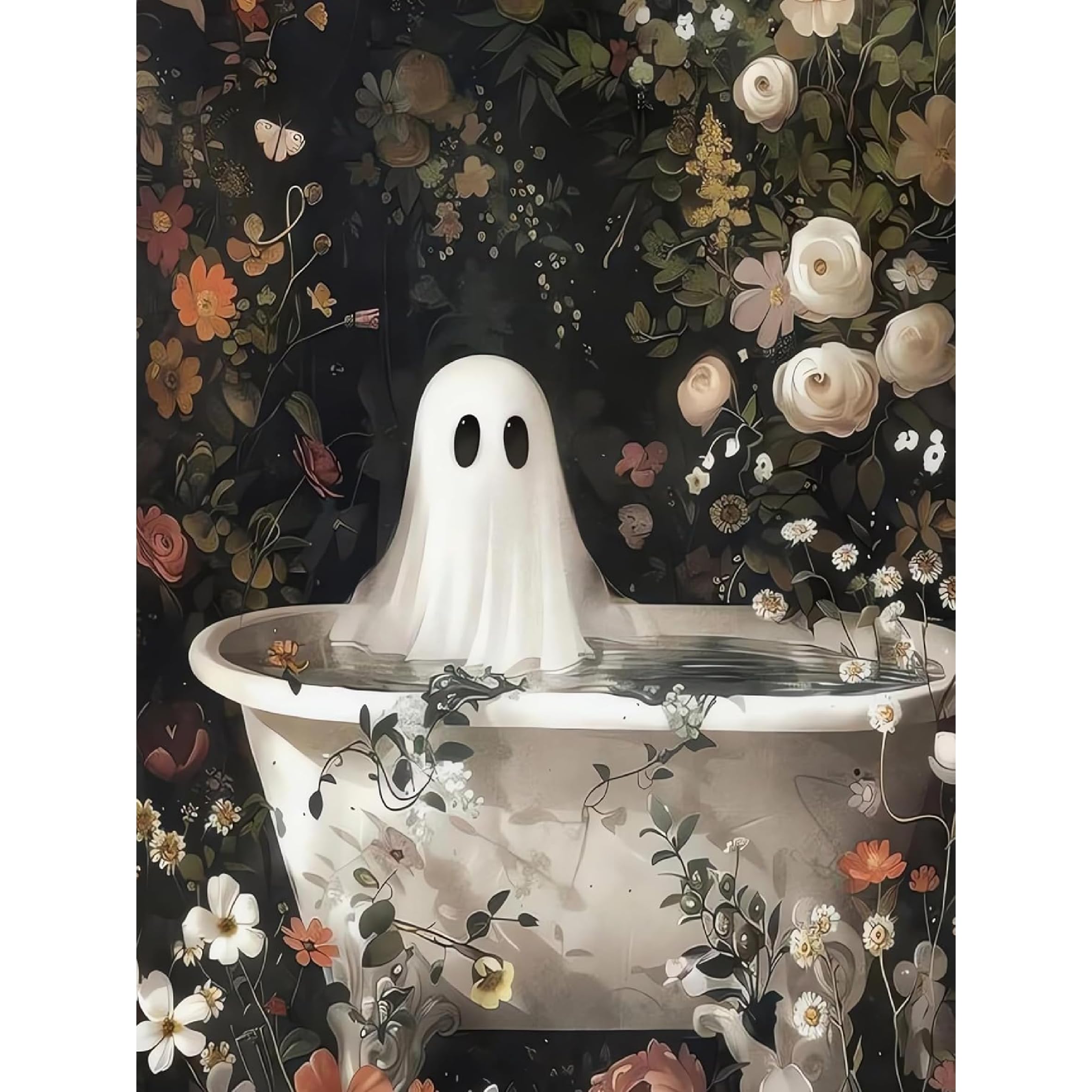 Jakener Ghosts Diamond Art Kits for Adults Beginners,Halloween Diamond Painting Kits for Adults,5D Full Drill DIY Diamond Dot Gem Art Kit Wall Home Decor Arts Craft 16x12 inch