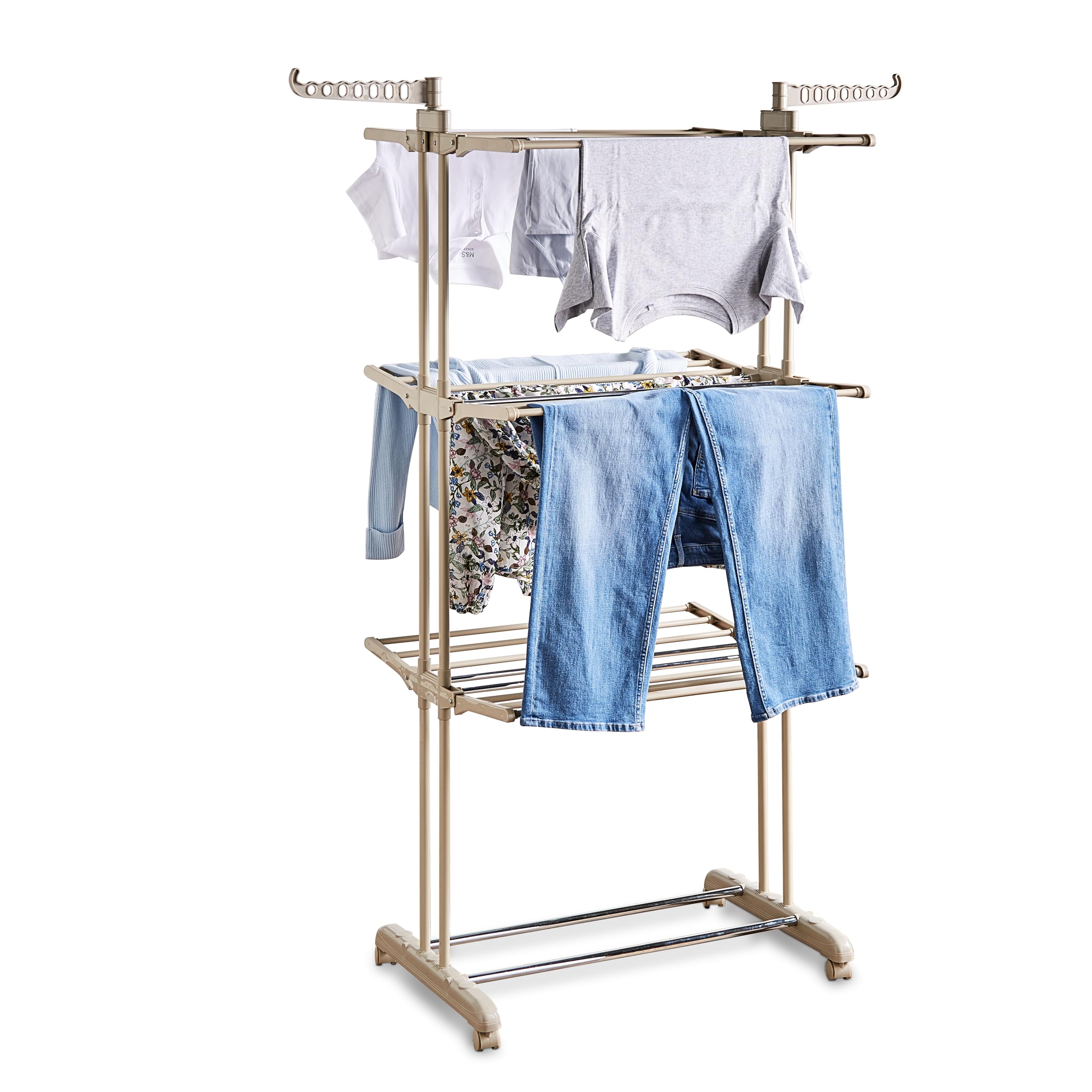 Tower 3 Tier Garment Rack - Latte in Light Beige | Size: A