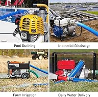 Vista 7 de Manguera de descarga plana de PVC de 2 pulgadas de diámetro x 50 pies con accesorios Camlock C y E de aluminio, accesorio de bloqueo de leva tipo A