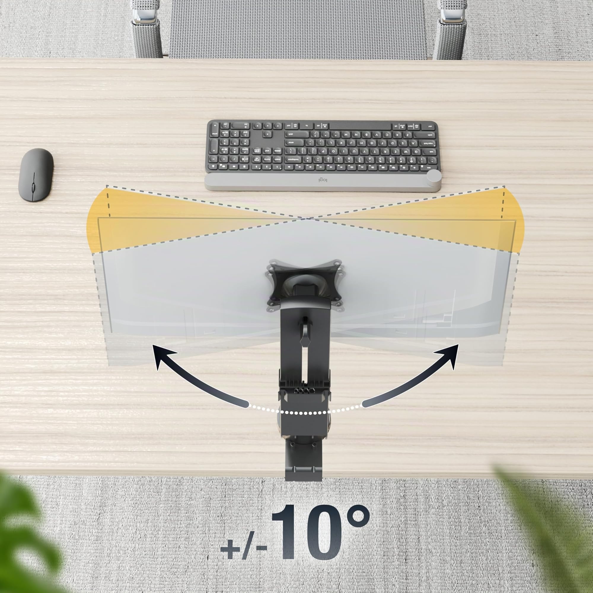 RICOO TS2011 Supporto monitor da scrivania 13-32 pollici per 13 32 pollici girevole inclinabile fino a 8 kg max VESA 100x100