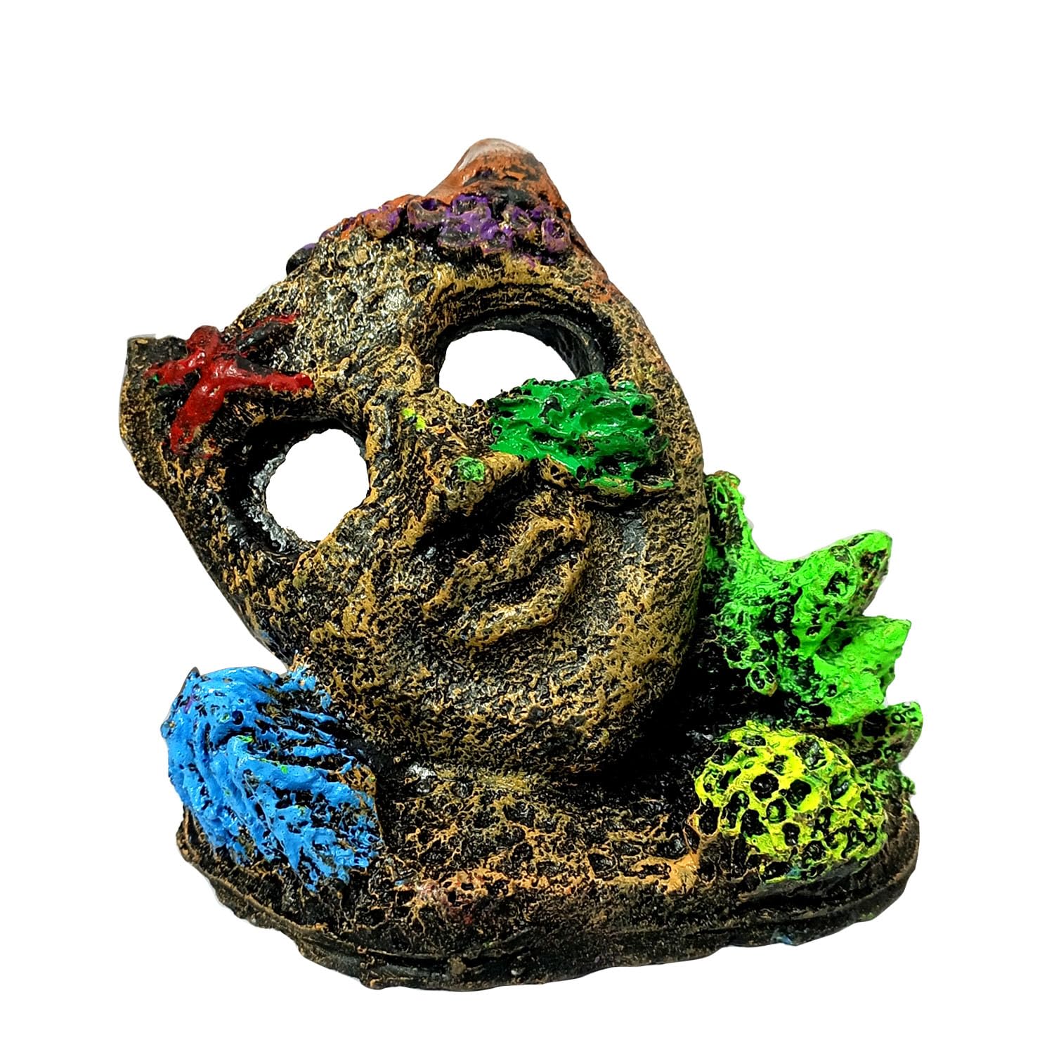 Smiling Pets Resin Magic Mask Betta Log Aquarium Decorations Ornament for Small and Medium Fish Tank (Magic Mask Ornament)