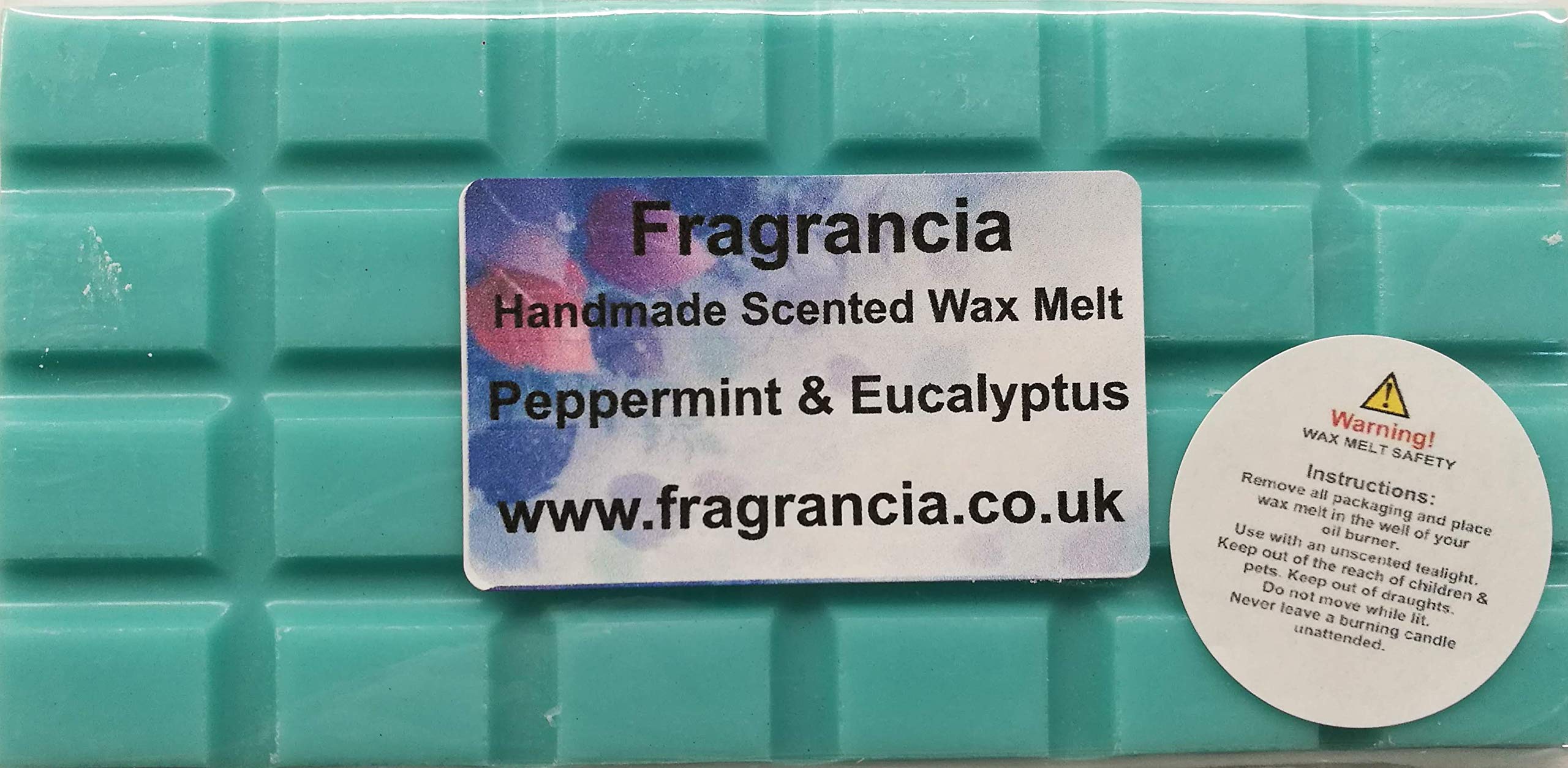 A Single Handmade Highly Scented Wax Melt Bar (Fragrances N - Z) (Peppermint & Eucalyptus)