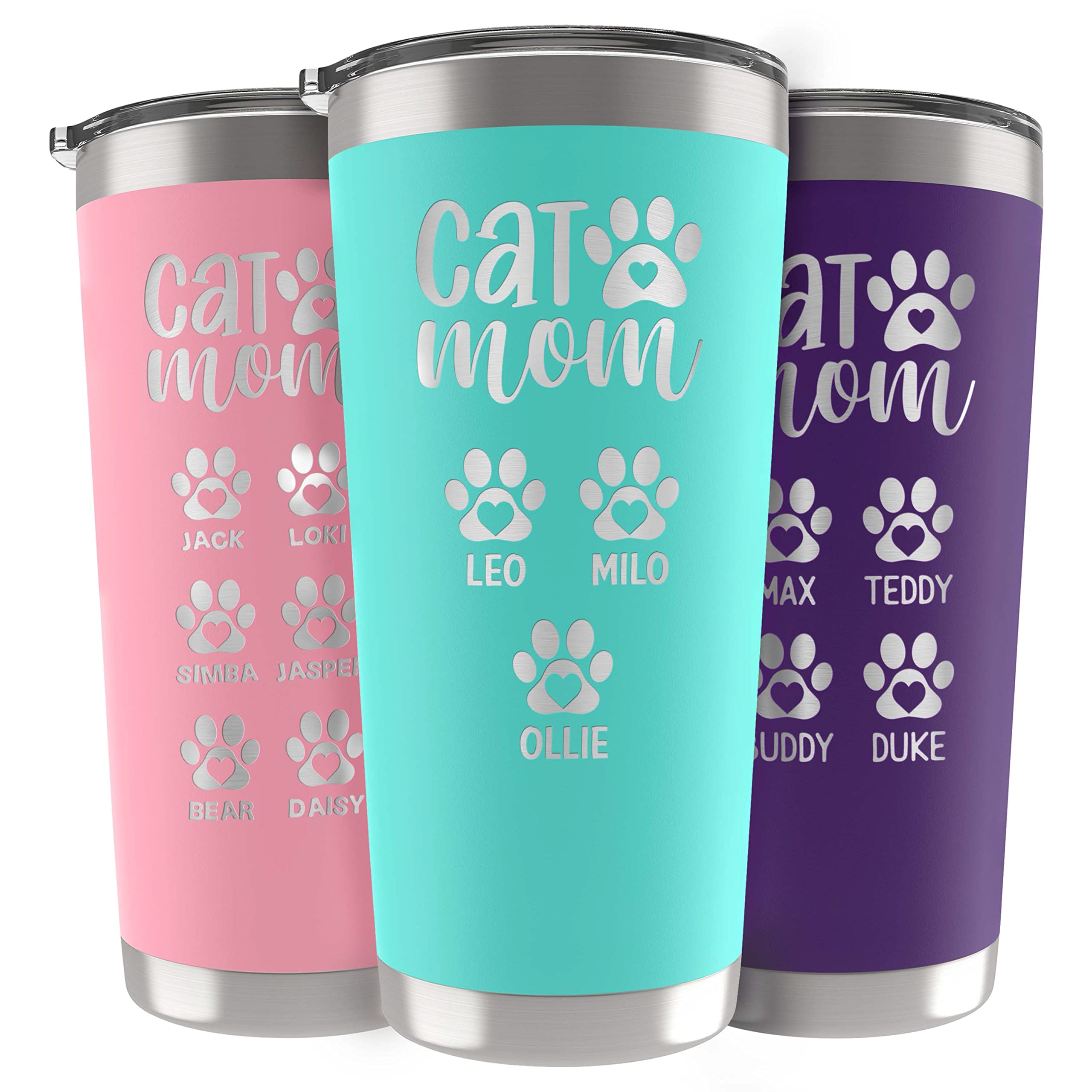 Personalized Cat Mom Tumbler
