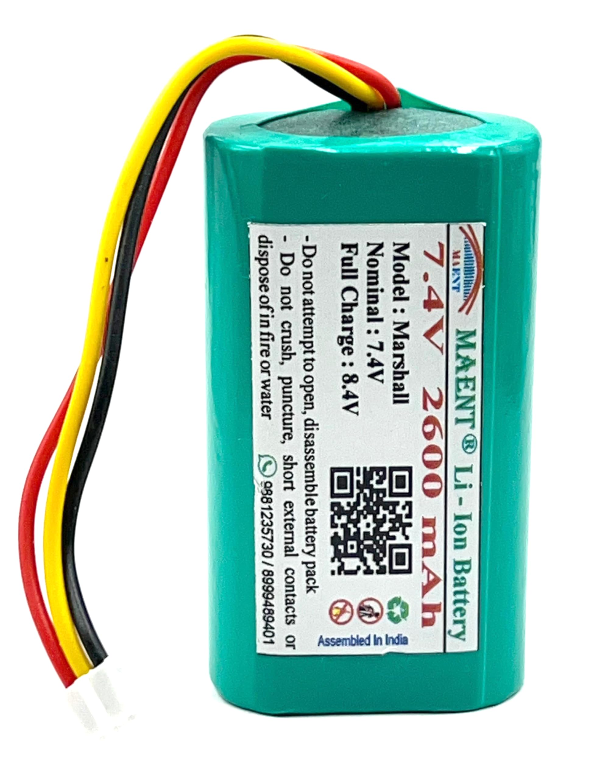MAENT® 7.4V 2600/2900/3200/3400 mah Lithium Ion Bluetooth Speaker Battery Compatible with Marshall Emberton 1001908 1005696 C406A2 (7.4V) – Not Compatible with Tribit Stormbox Speaker (2600mah)-image-9