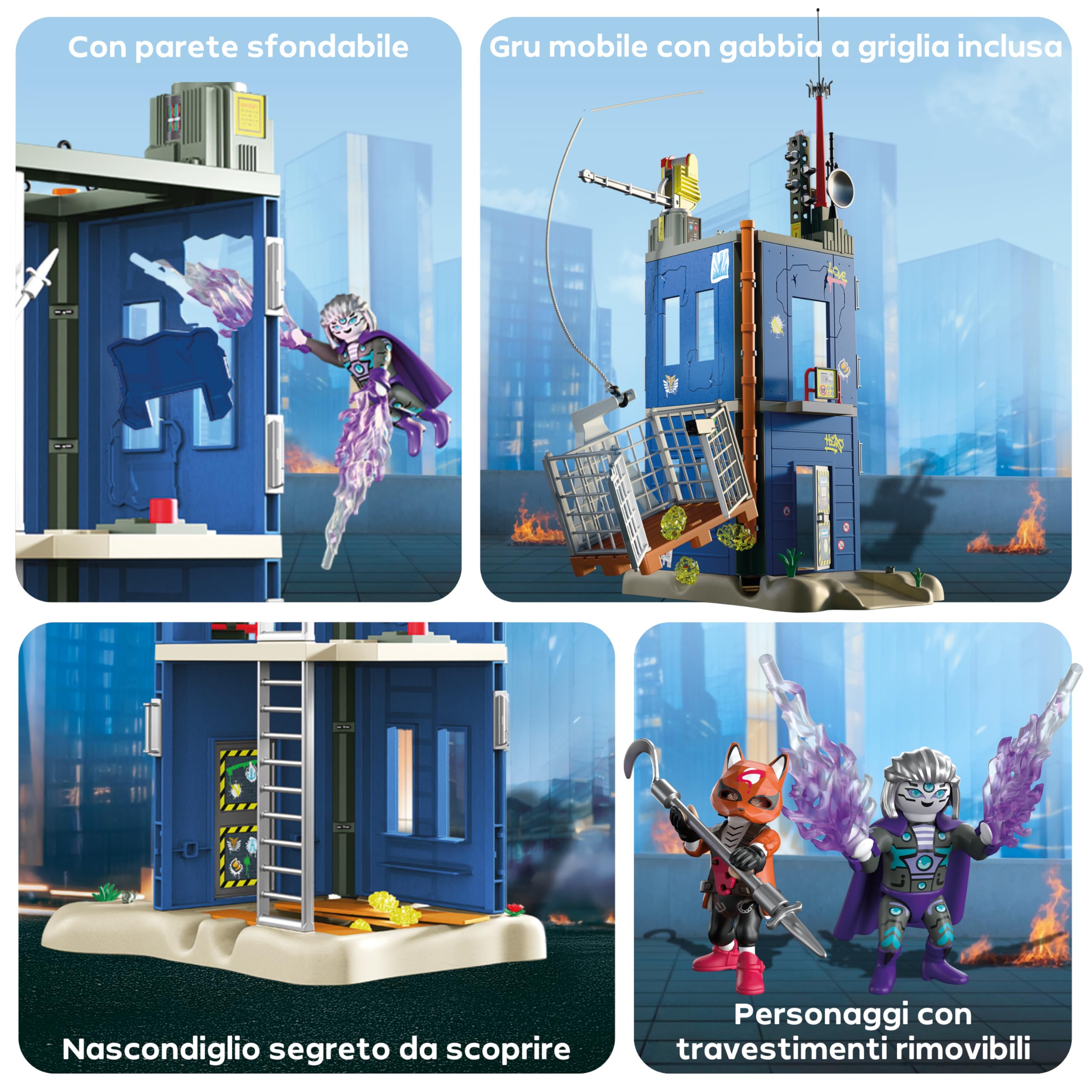 PLAYMOBIL | Heroes | Duello alla Torre degli Eroi | Set da gioco ricco di azione per duelli emozionanti | Con figure e accessori ricchi di dettagli bambini dai 4 anni in su, 72022