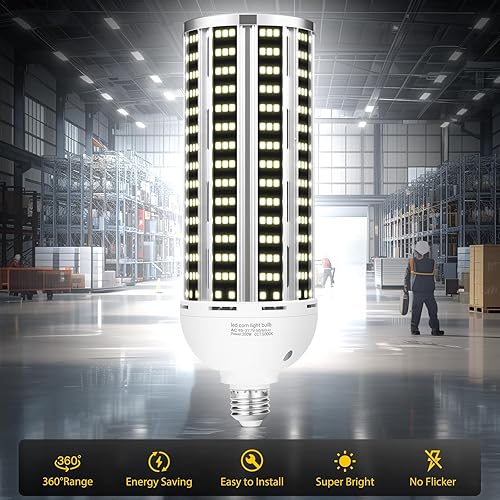Miniatura 2 de Paquete de 4 bombillas LED de maíz de 200 W, equivalente a 2000 W, grado comercial, 30500 lúmenes, luz diurna 5000 K, E26E39, lámpara LED de base