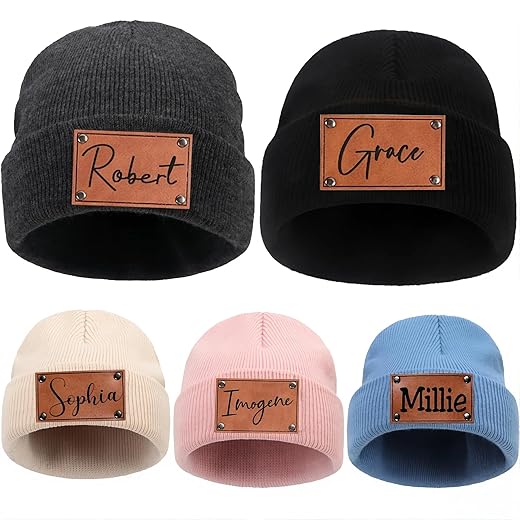 Custom Baby Beanie Hat Personalized Toddler Winter Hat Boys Girls Knit Warm Beanies Kids (Beanie)