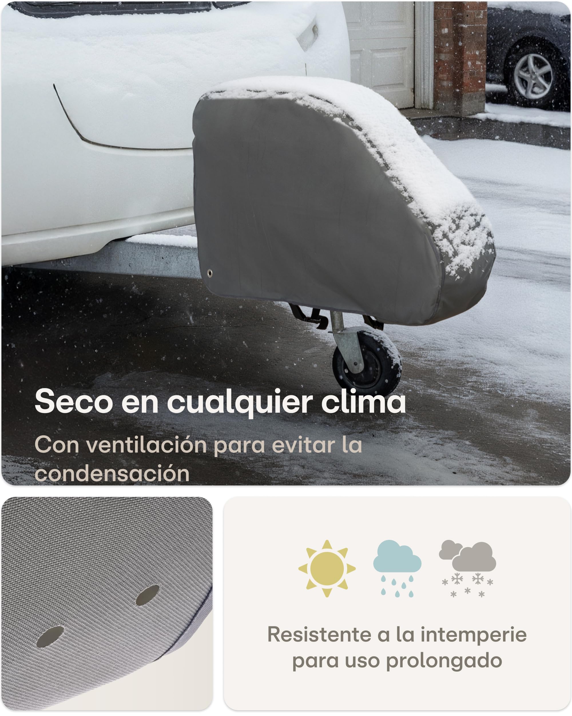 Praknu Funda Lanza Caravana Impermeable – Extra Gruesa – Protección Resistente Todo Clima – PVC Impermeable y Resistente a los Rayos UV
