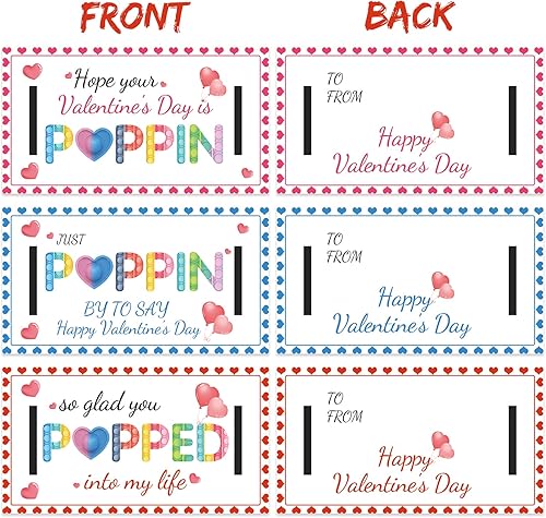 Miniatura 3 de AYGXU 30 regalos para el día de San Valentín para niños. Tarjetas del día de San Valentín para la escuela de los niños. Pulseras de corazón pop.