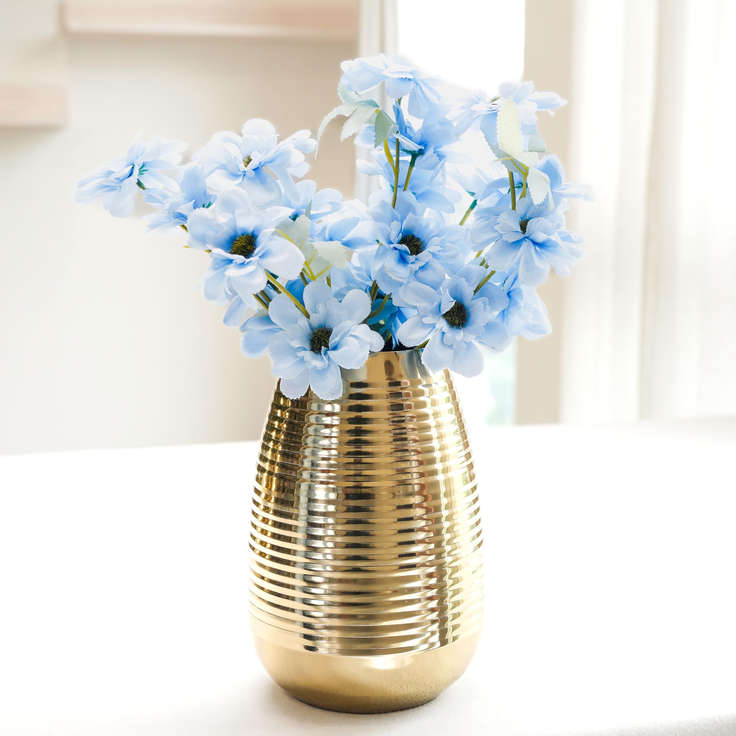 See full amazon price history chart for Behoma Oval Shape Metal Flower Vase for Home Decor, Ribbed Metal vase, vase for Office Table Decorations, Modern vase, Gift for Anniversary Festival, 8.7 inches, Golden 1 Pc (Flowers not Included) Behoma Oval Shape Metal Flower Vase for Home Decor, Ribbed Metal vase, vase for Office Table Decorations, Modern vase, Gift for Anniversary Festival, 8.7 inches, Golden 1 Pc (Flowers not Included) (B0DBQ1B99Q) Amazon Price History, Amazon Price Tracker