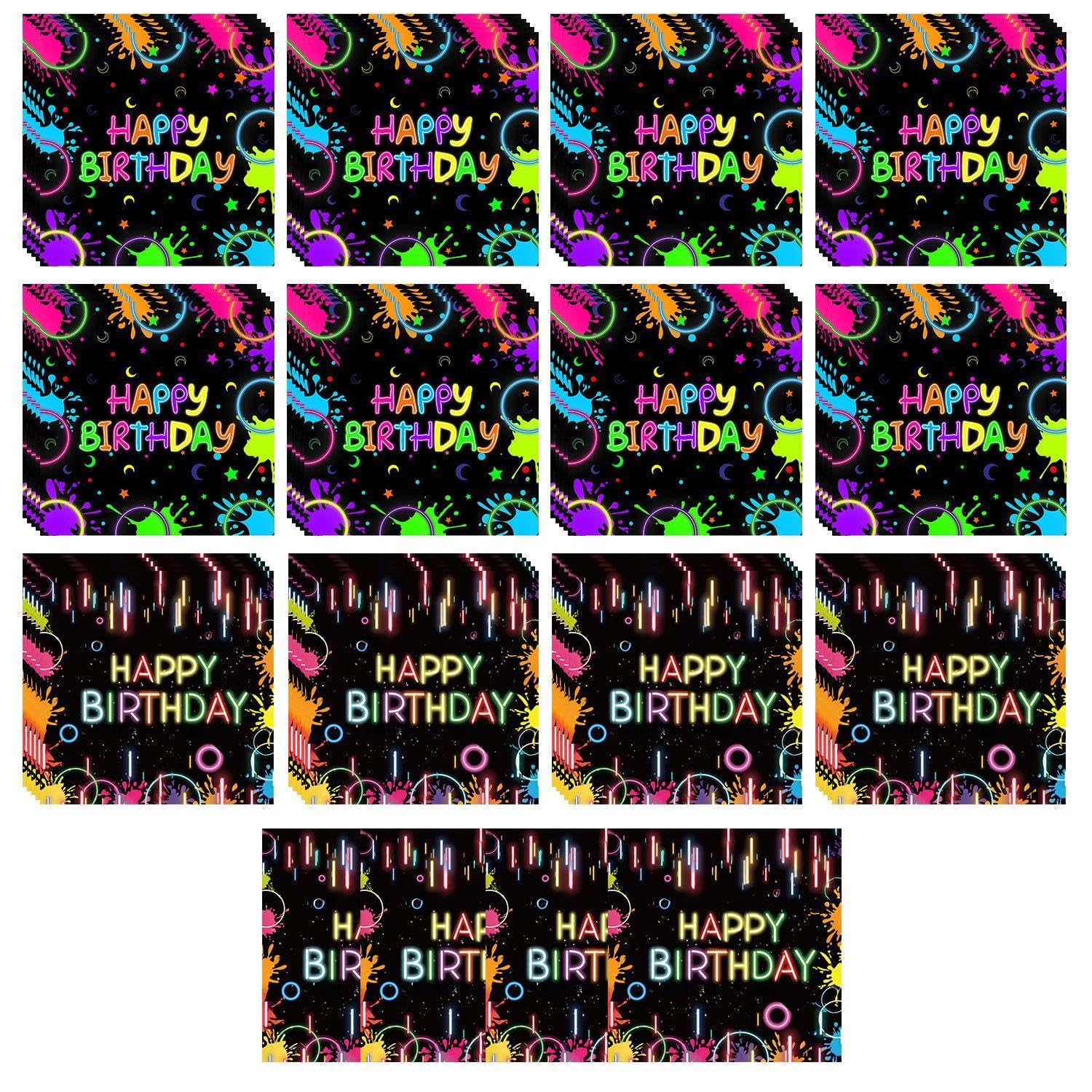 RNSKFG 64 Colorful Tissues, Fun And Personalized Napkins, Party Table Supplies, Birthday Decoration Accessories.