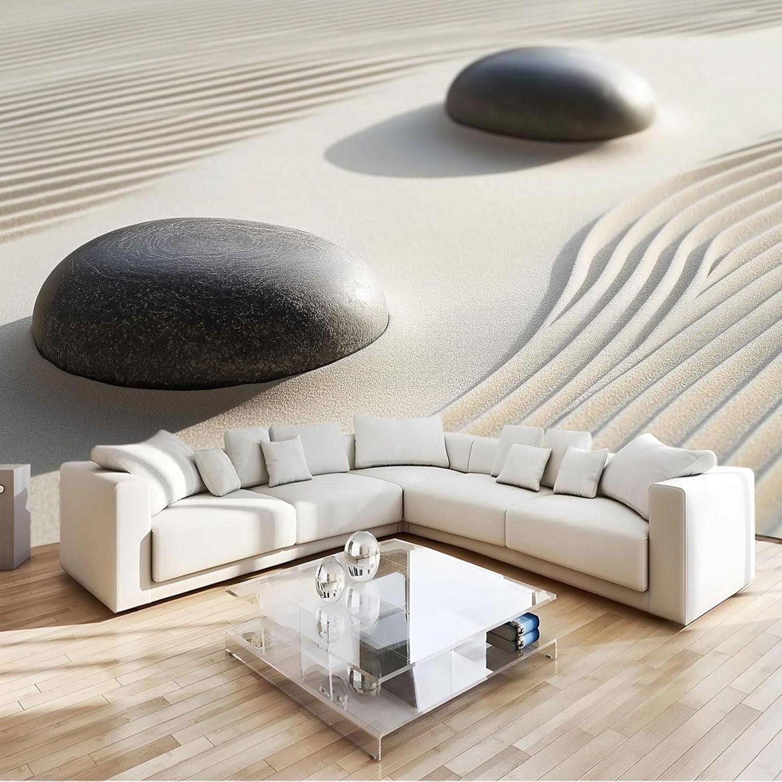 hgjdjhnf Photo Wallpaper Pebble Dunes, Non-Woven wall Mural, Beige Wallpaper for Living Room, Bedroom, Office, Hallway, wall Decor, Teenager's Room, wall Art, wall Decoration, 300cm x 210cm