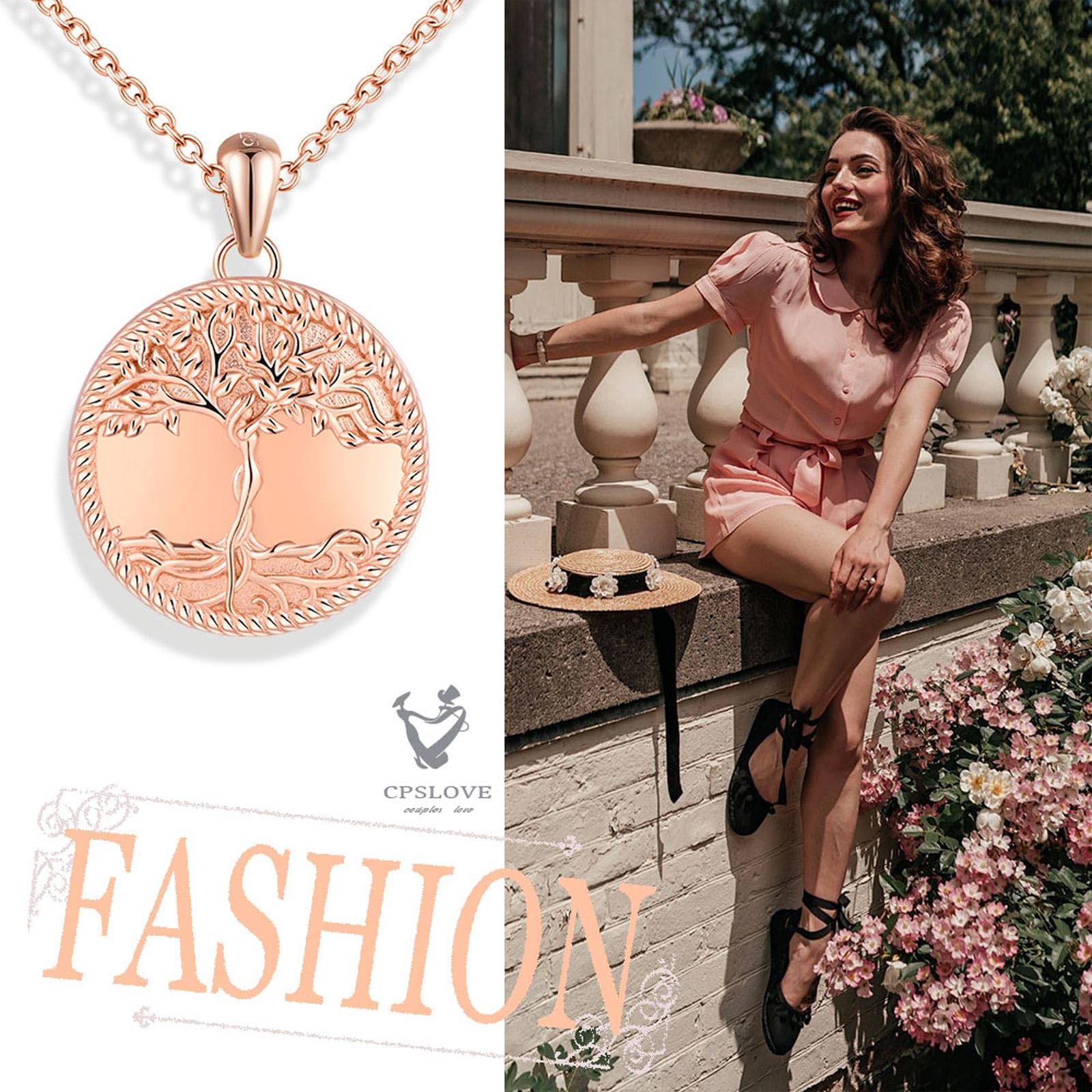 Collane Ciondoli Foto da donna ragazza Collana Medaglioni in argento 925 Fotografia Ciondolo Albero della Vita personalizzato Pendenti aperto amuleto rotondo di moda