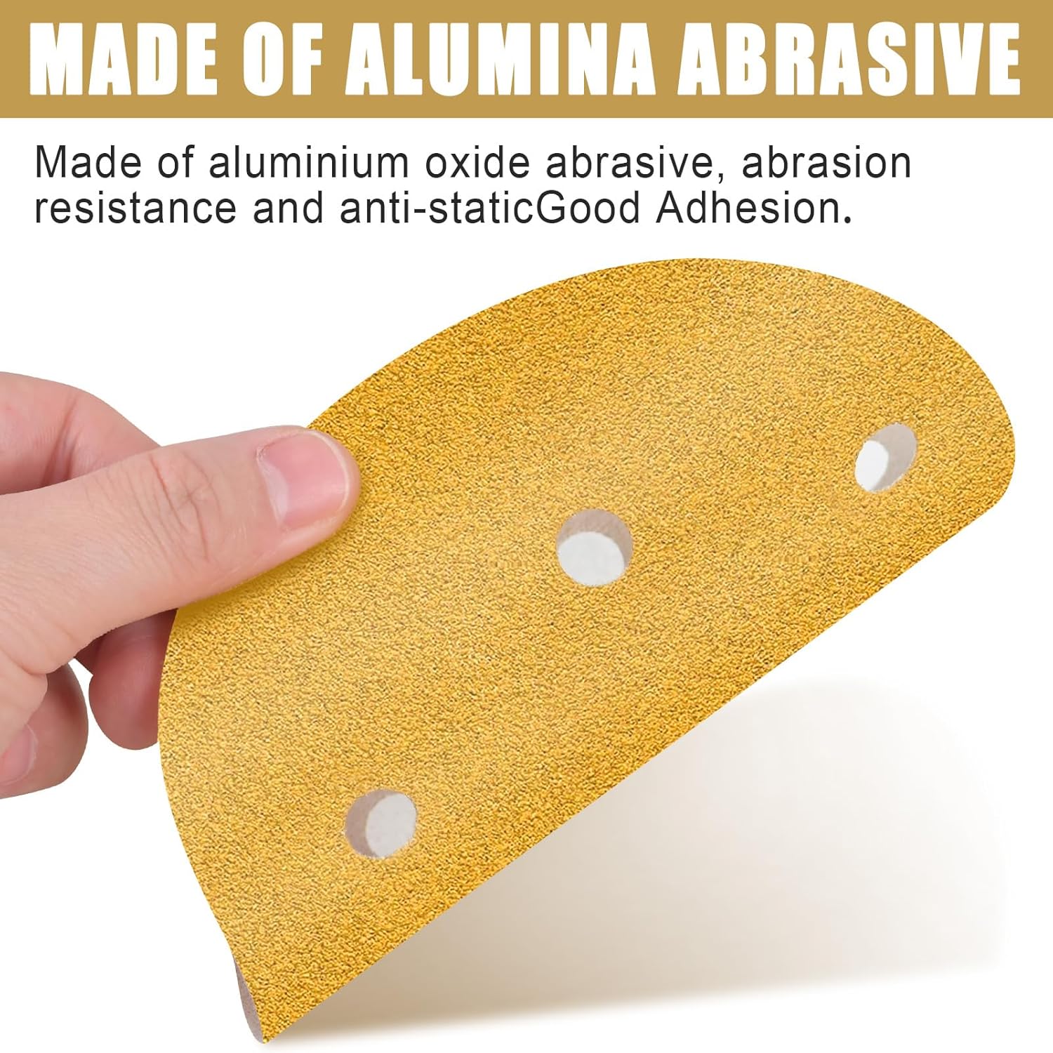 6 Inch - 6 Hole Hook and Loop Sanding Discs 80 Grit, Random Orbital Sandpaper for Automotive and Woodworking - 100 Pack