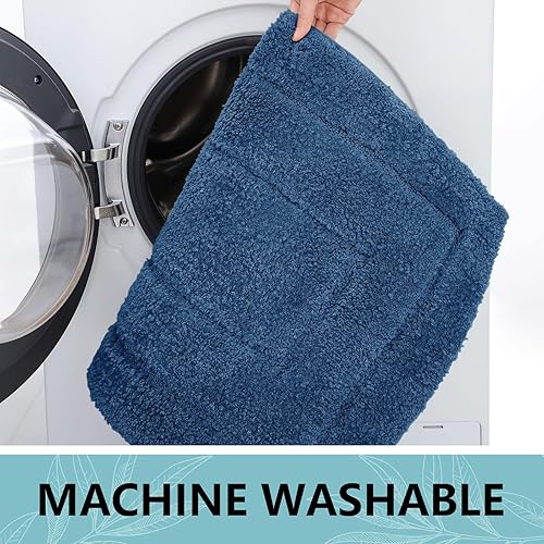 Miniatura 5 de Buganda Tapetes de baño, de 36 x 24 pulgadas, de microfibra suave y absorbente, antideslizantes, peludos, lavables a máquina, para el suelo del