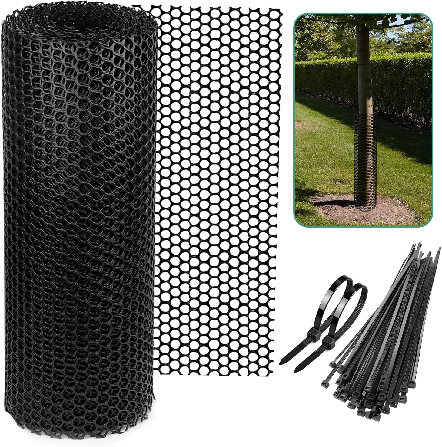 15.7IN x 39.3FT Black Chicken Wire with 60