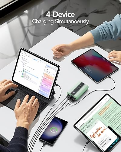 Miniatura 6 de VRURC Banco de energía, cargador portátil de 20000 mAh, carga rápida, Essentail compacto de viaje, 4 salidas y 3 entradas, paquete de batería USB C
