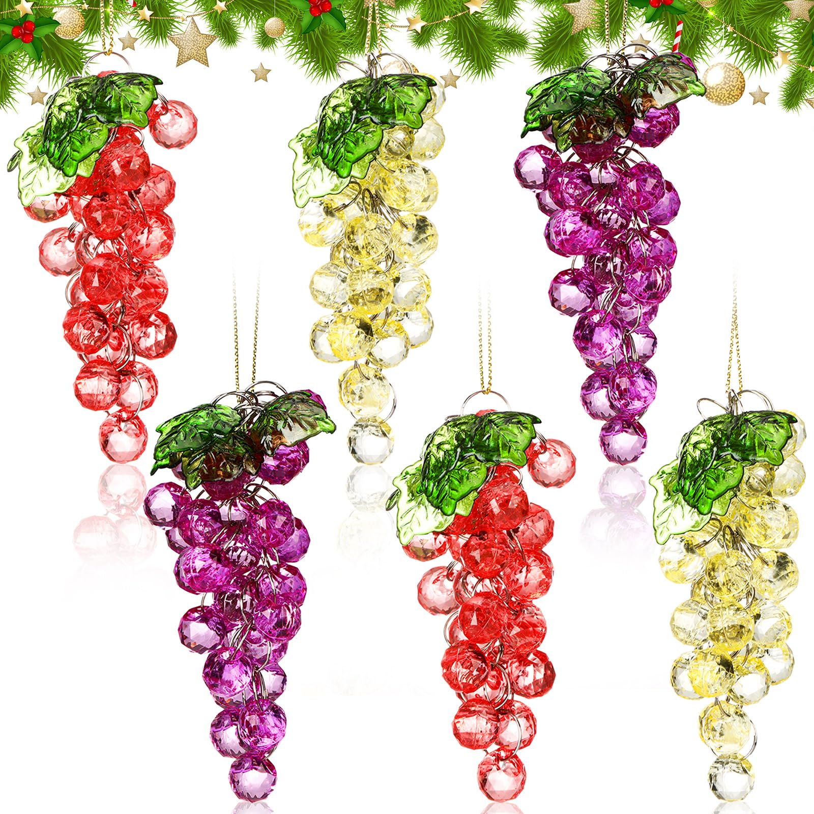 Grappes de raisin de Noël 10,2 cm pour illuminer votre cheminée