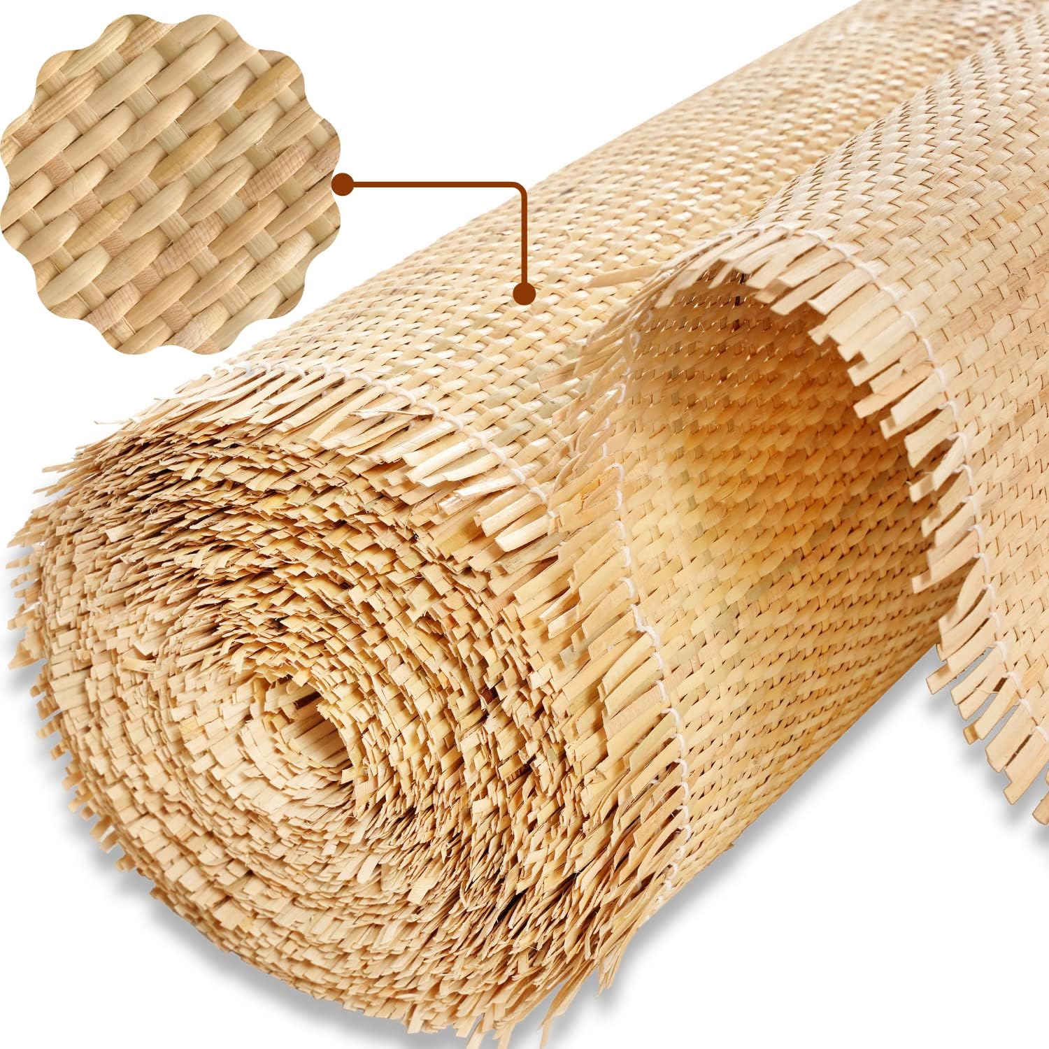 24" Width Natural Cane bing Roll 5 Feet Closed Rattan