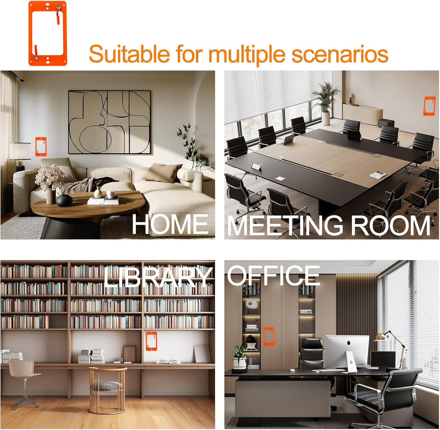 8Pack Low Voltage Mounting Bracket for Cable Management Adjustable Wall Plate Bracket for Home Theater, HDMI, Network Cables, Speaker Wires Fits Drywall, Gypsum Board, and Paneling with Pass Through