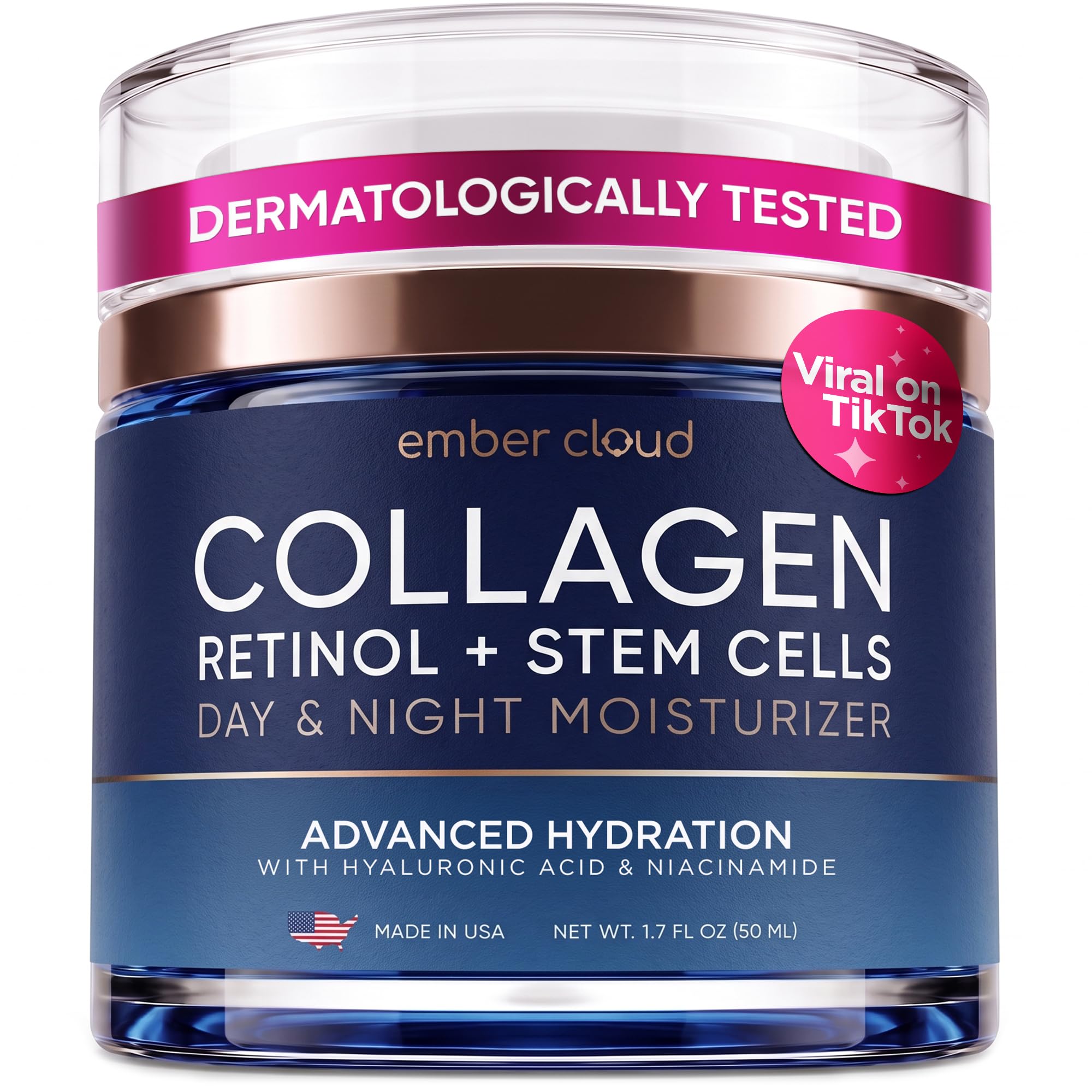 Collagen Face Cream Night Moisturizer Stem Cells Retinol Anti Aging Effect | Dermatologic…