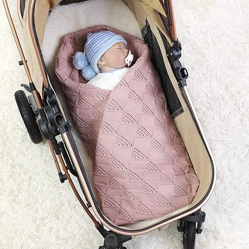 Miniatura 7 de Wugugu Manta neutra para bebé recién nacido, para niños y niñas, de algodón orgánico, esenciales para bebé, cuna, cochecito rosa, 30 x 40 pulgadas