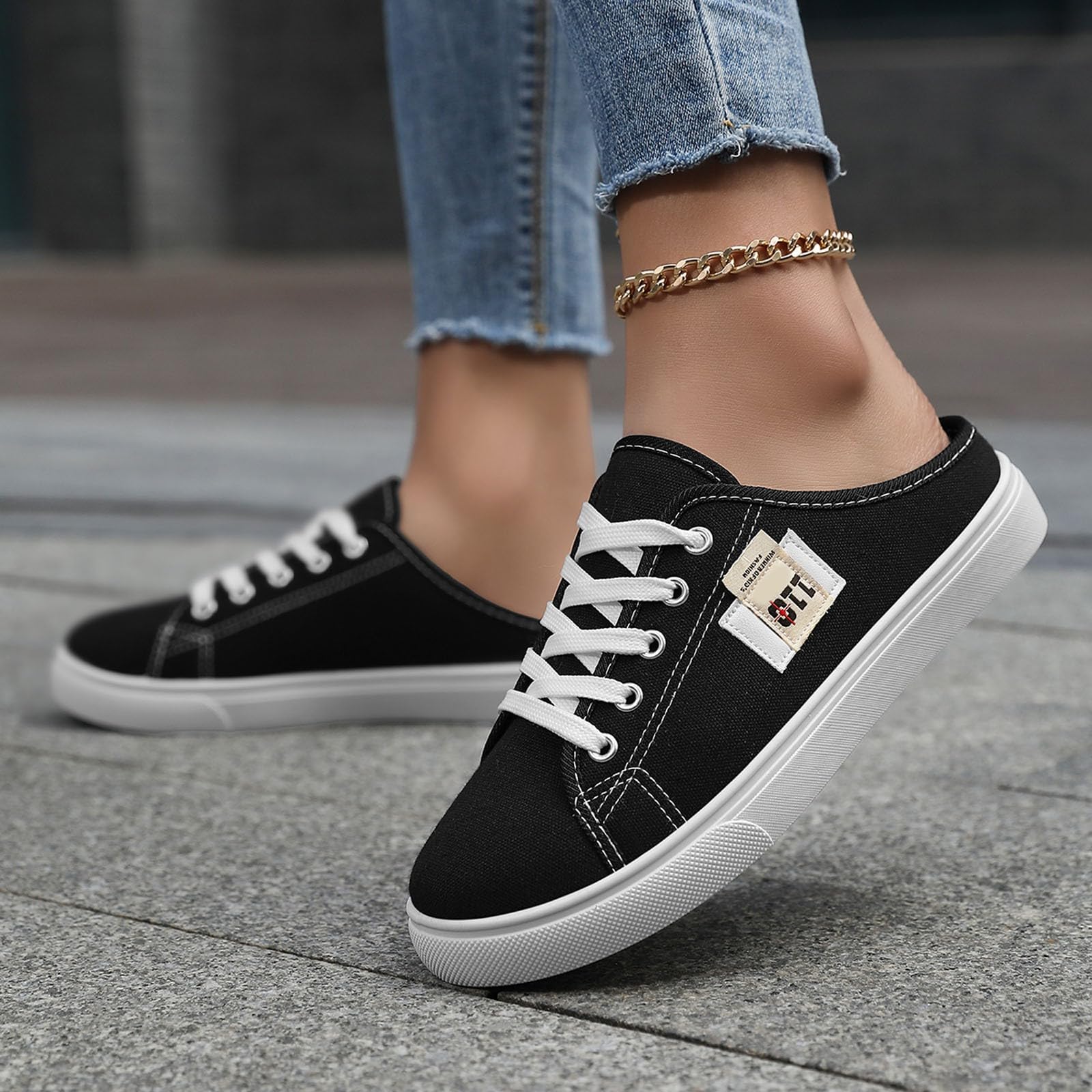 Orthopädische Schuhe Damen Schuhe Hinten Offen Damen Sneaker Weicher Sohle Traillaufschuhe Plateau Wanderschuhe rutschfest Turnschuhe Sommer Sandalen Atmungsaktiv Walkingschuhe