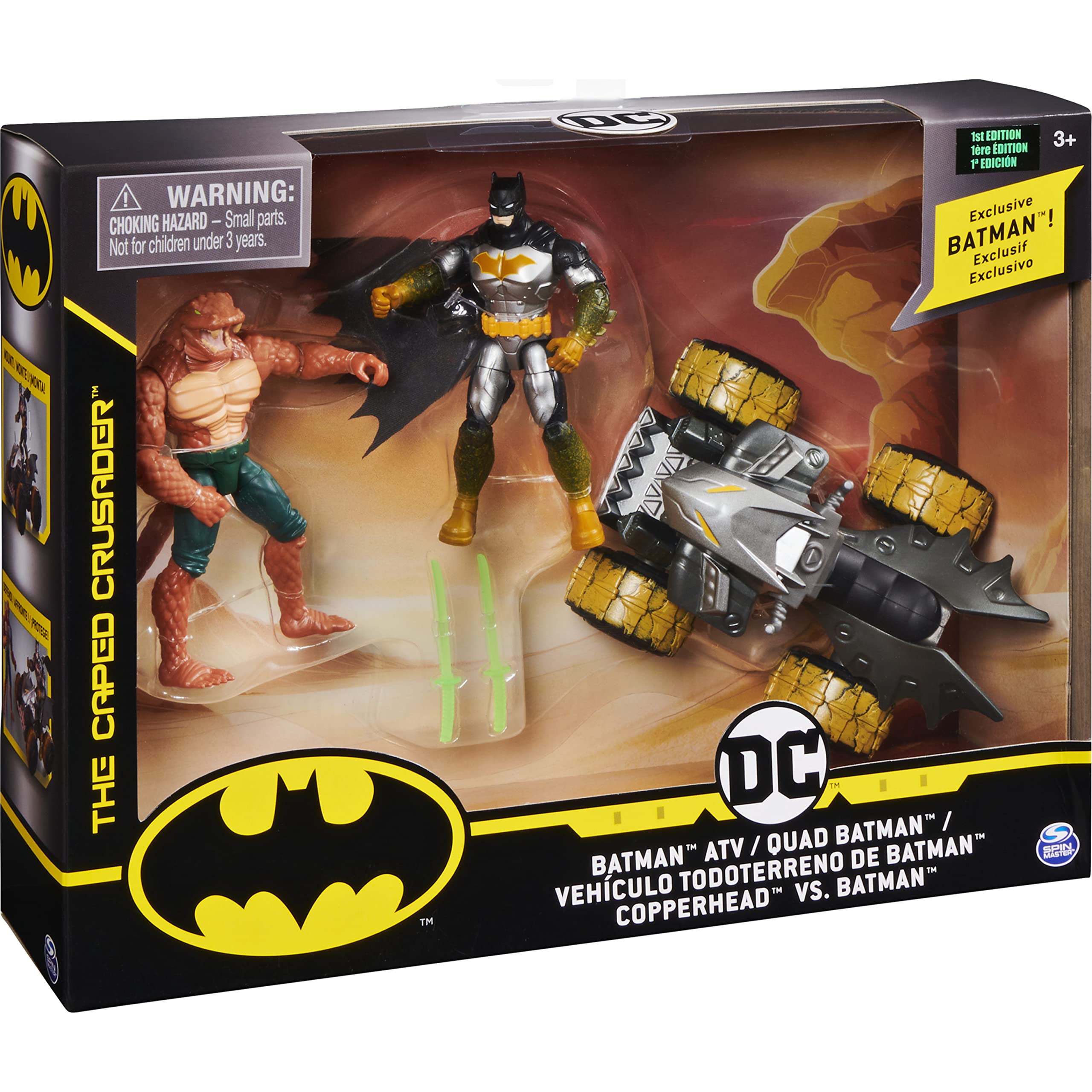 DC Comics BATMAN Batcycle Vehicle with Exclusive BATMAN and CLAYFACE 4